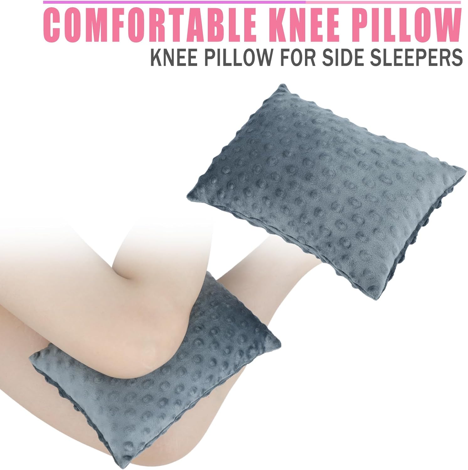 BNRendles Minky Dot Knee Pillow for Side Sleepers
