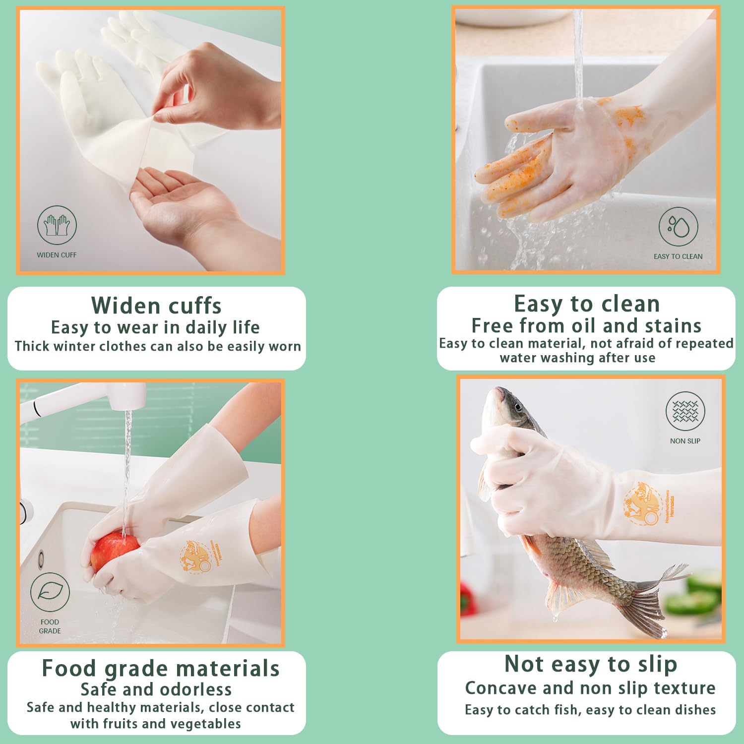Klmfatsig Reusable Nitrile Gloves Set of Two