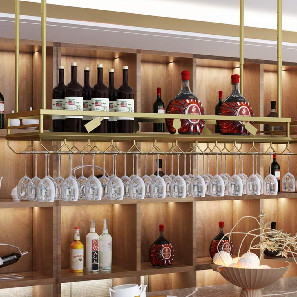 Wall-Mounted Wine Rack with Hanging Stemware Holder