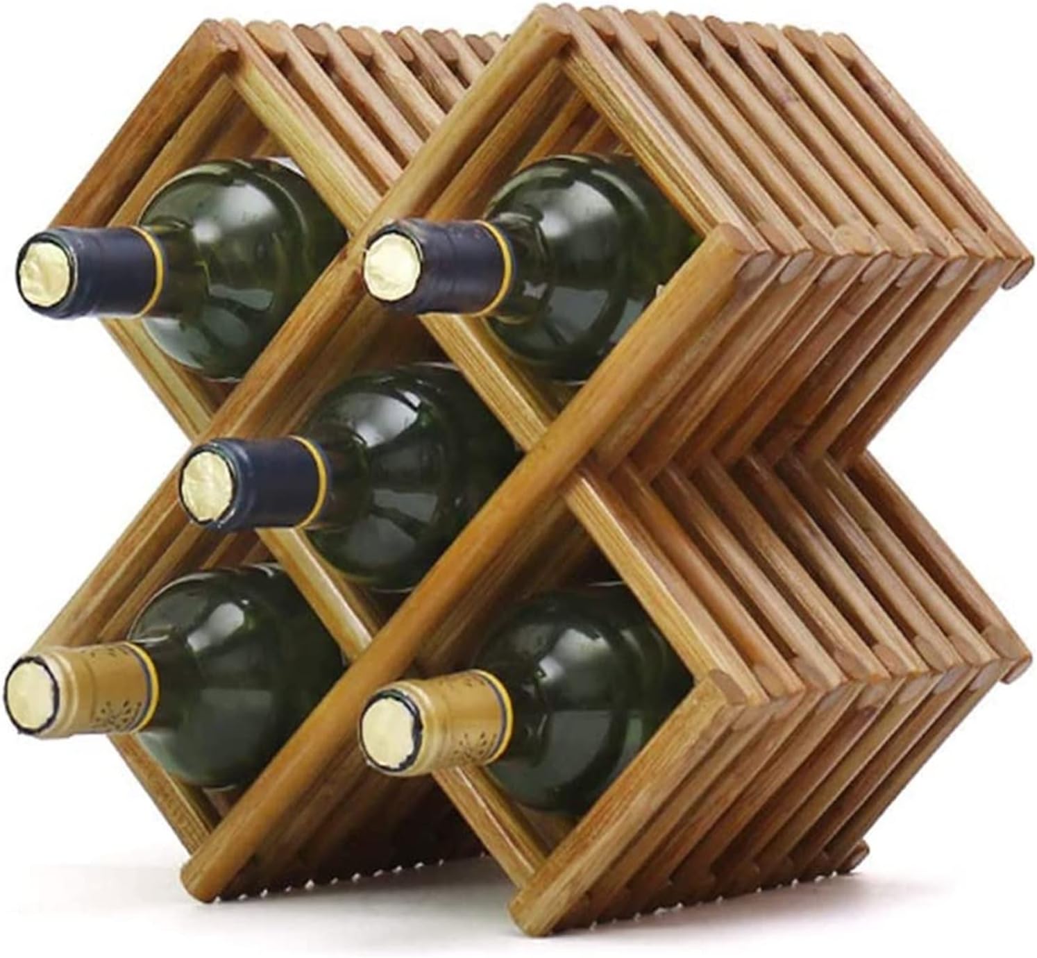 ALDEPO Freestanding Wine Rack 8 Bottles Rustic Wooden Storage Display