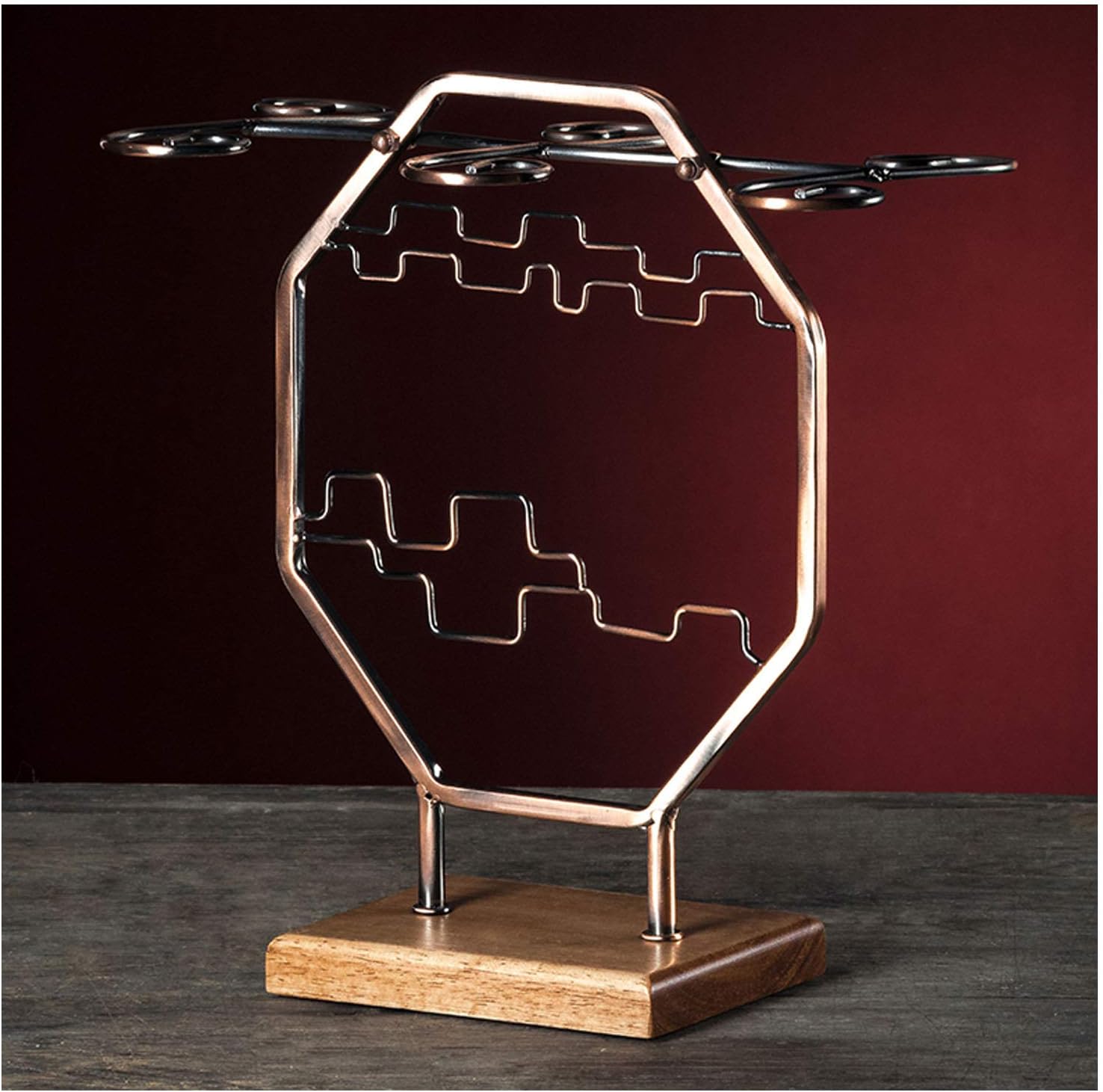 BOCbco Rustic Wrought Metal Wine Rack with 6 Stem Glass Holders 1