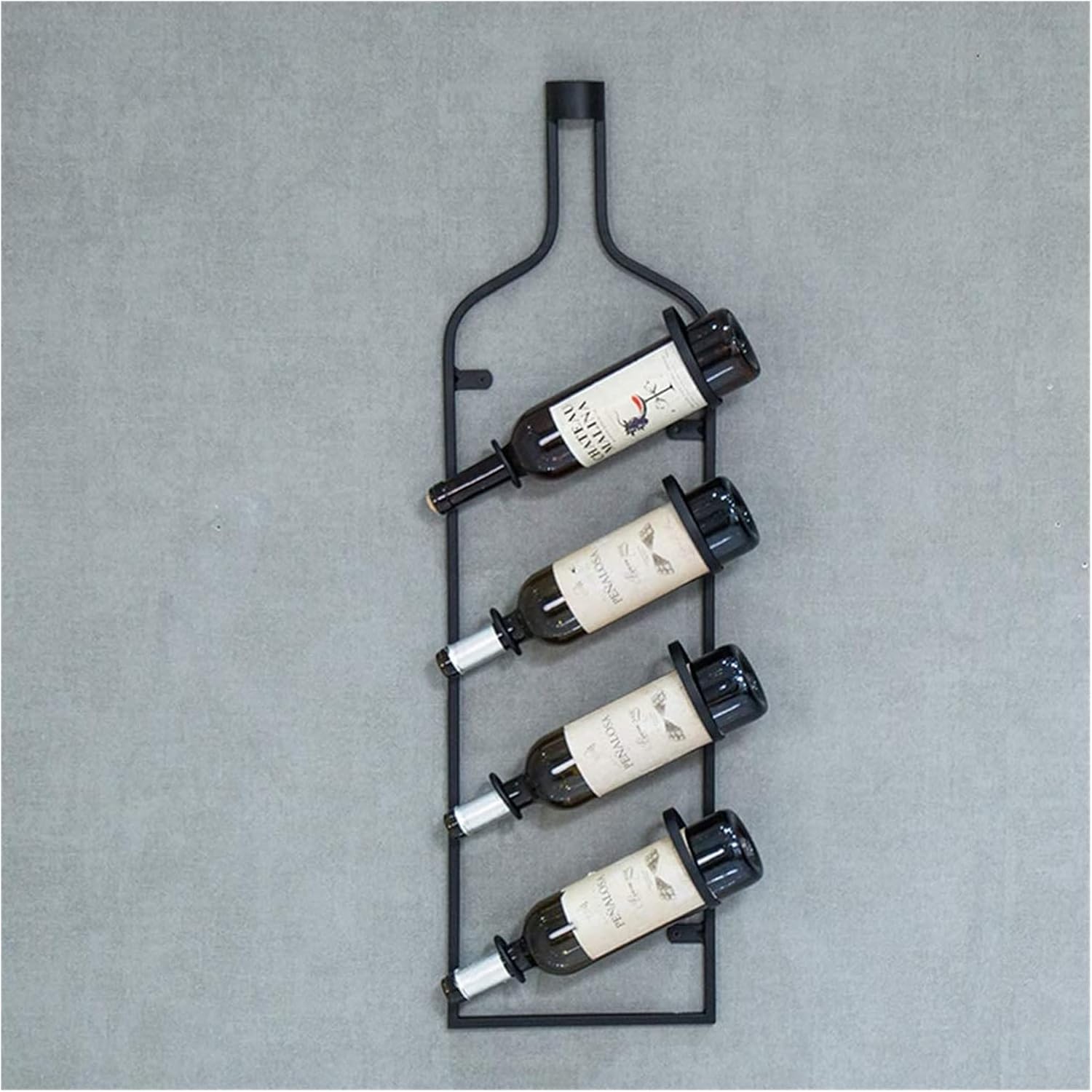 ALDEPO Wall-Mounted Wine Rack 4 Bottles Metal