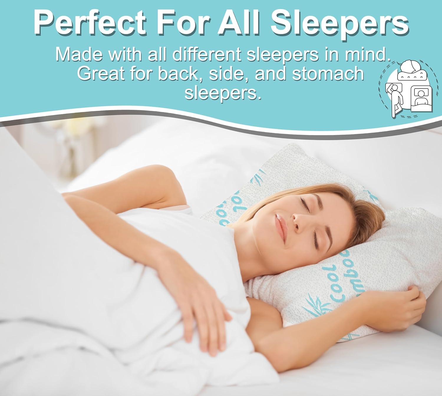 Cool Rayon Bamboo Pillows 2 Pack Queen Size 20x30