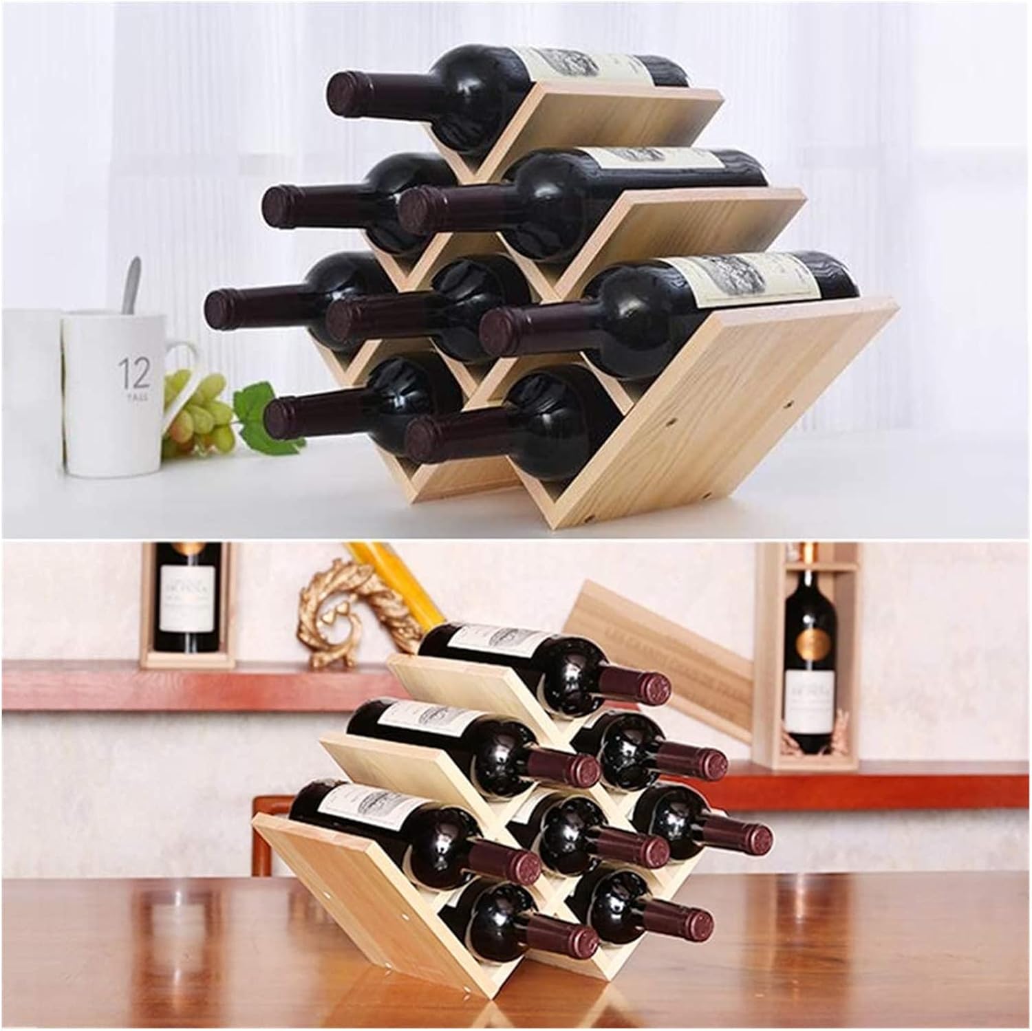 ALDEPO Freestanding Wine Rack with 8 Bottle Capacity