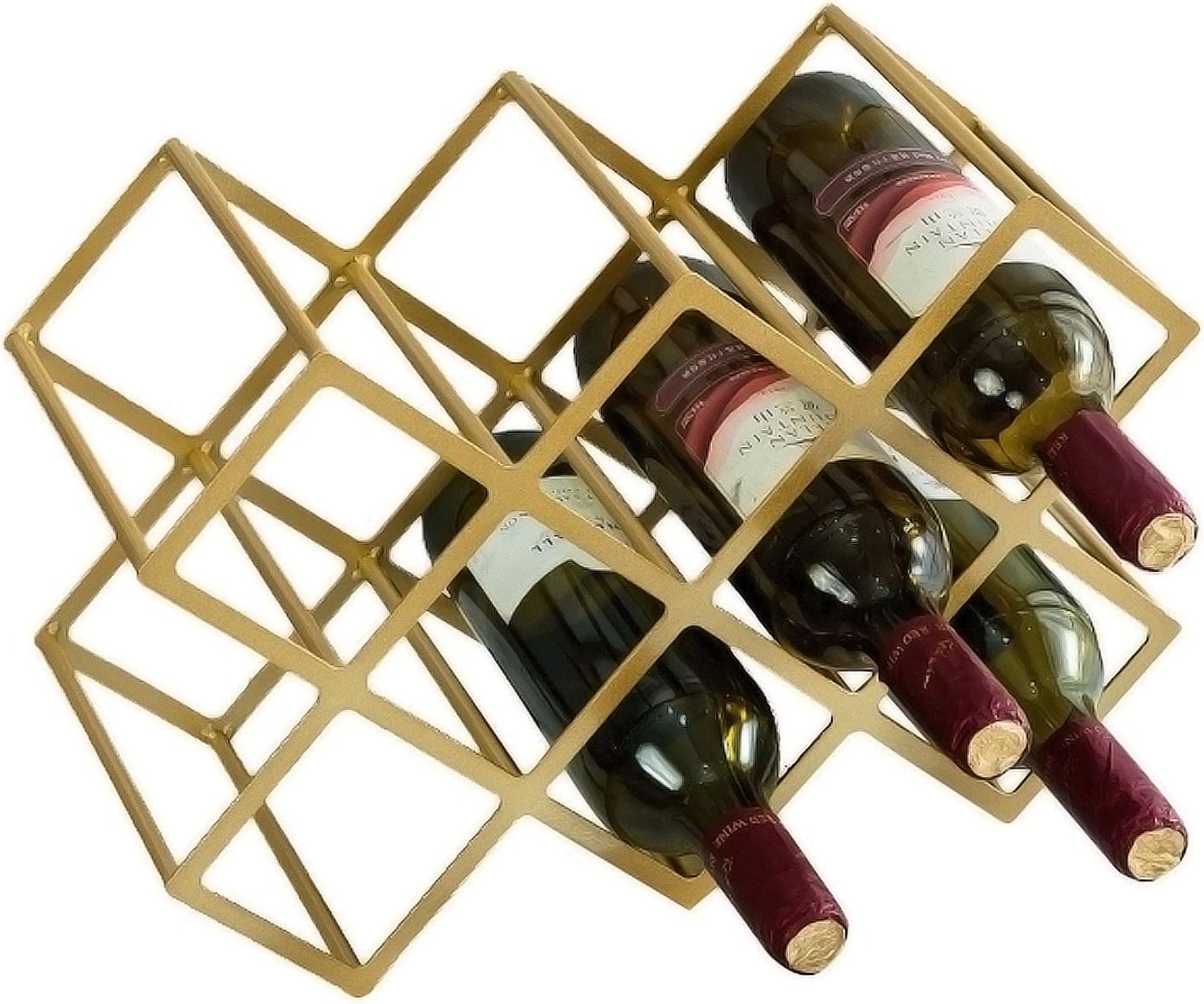 BOCbco Tabletop Wine Rack Holder 8 Bottles Rose Gold