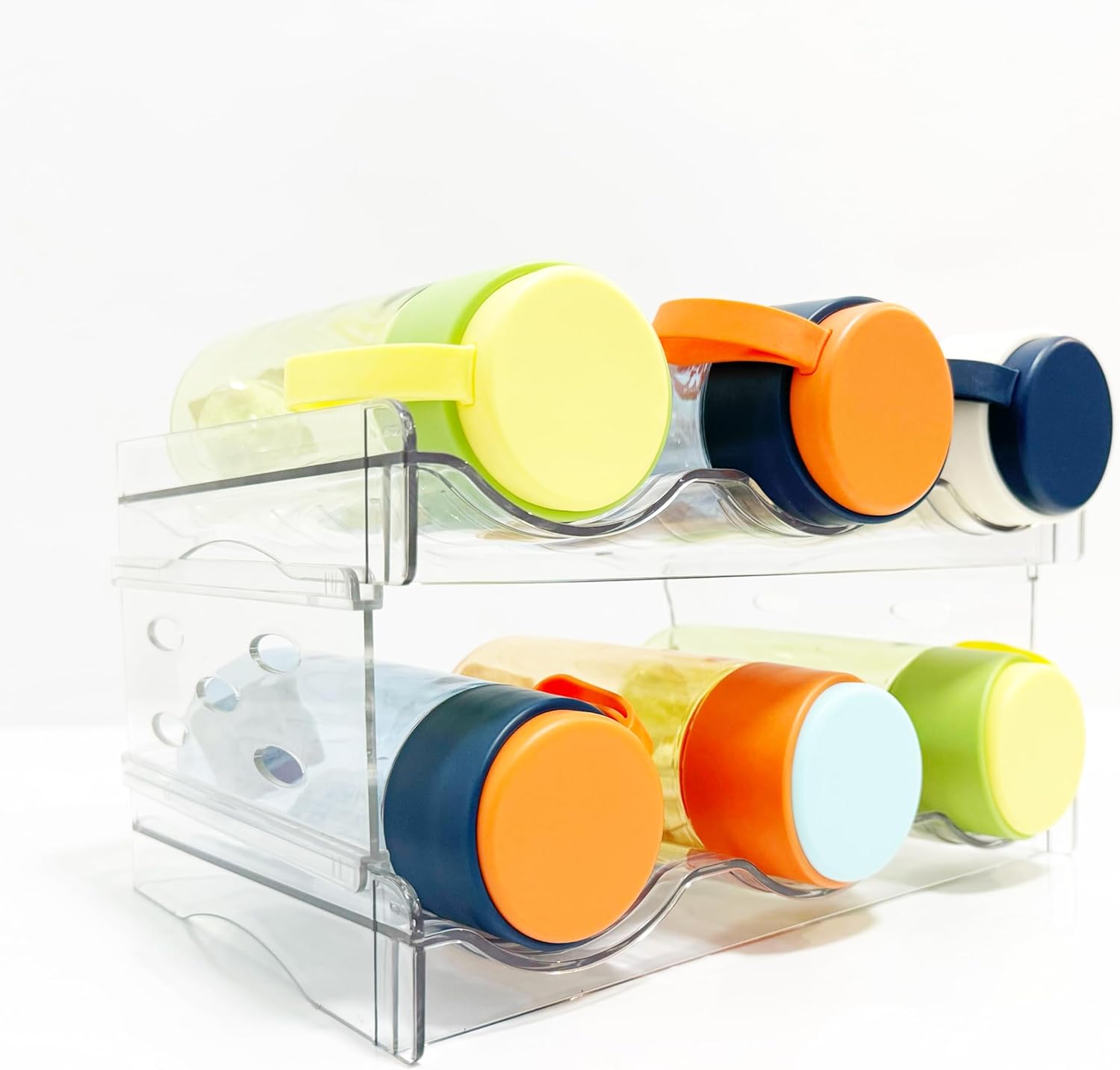 Keerte Acrylic Wine Rack - Stackable Freestanding Drink Holder for Kitchen Fridge