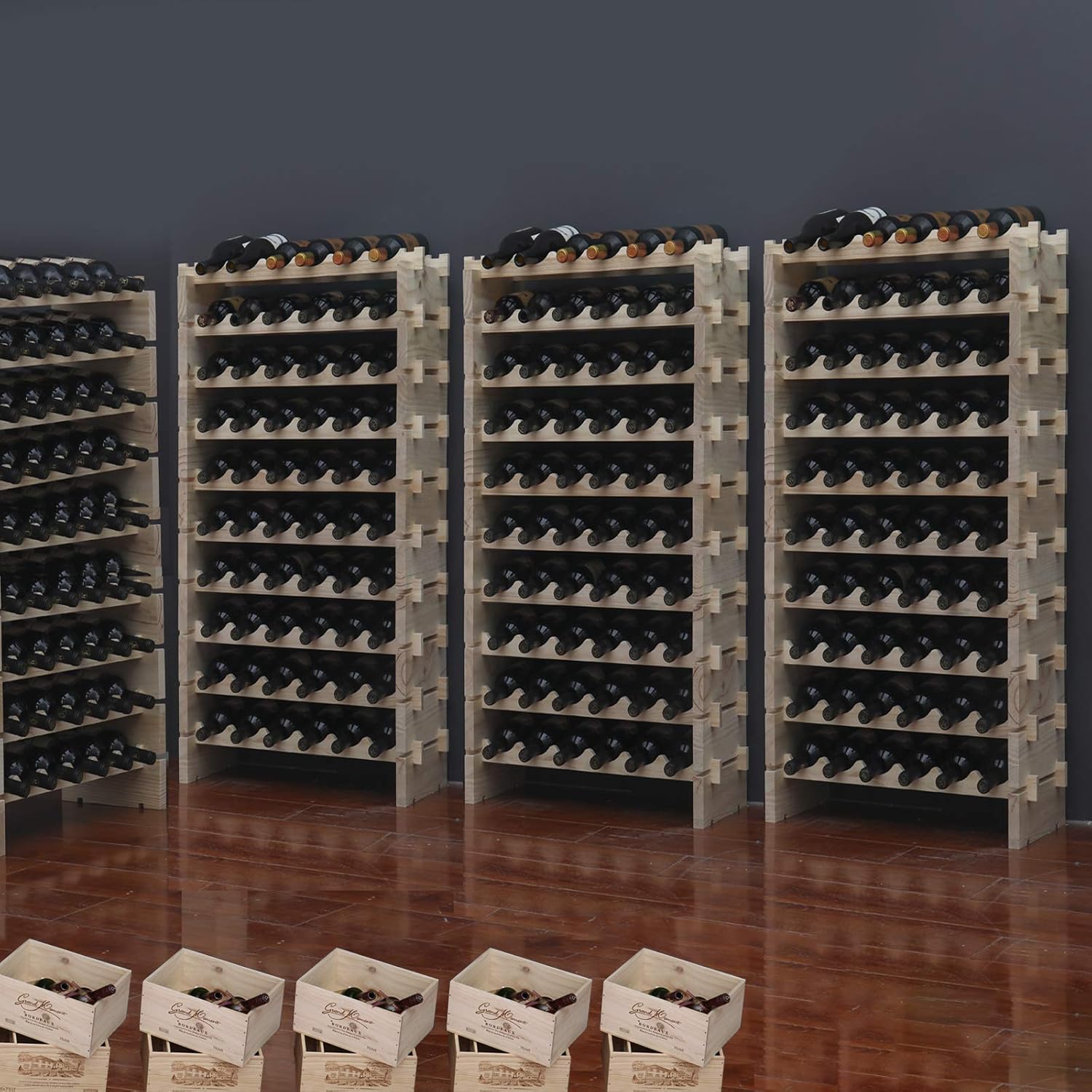fdjamy Wine Rack 60 Bottles Natural Color 1