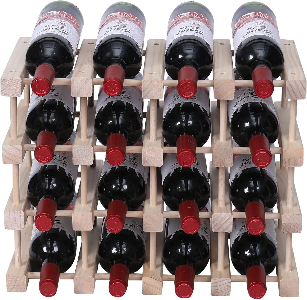 Guilai 16-Bottle Wood Wine Rack Cabinet