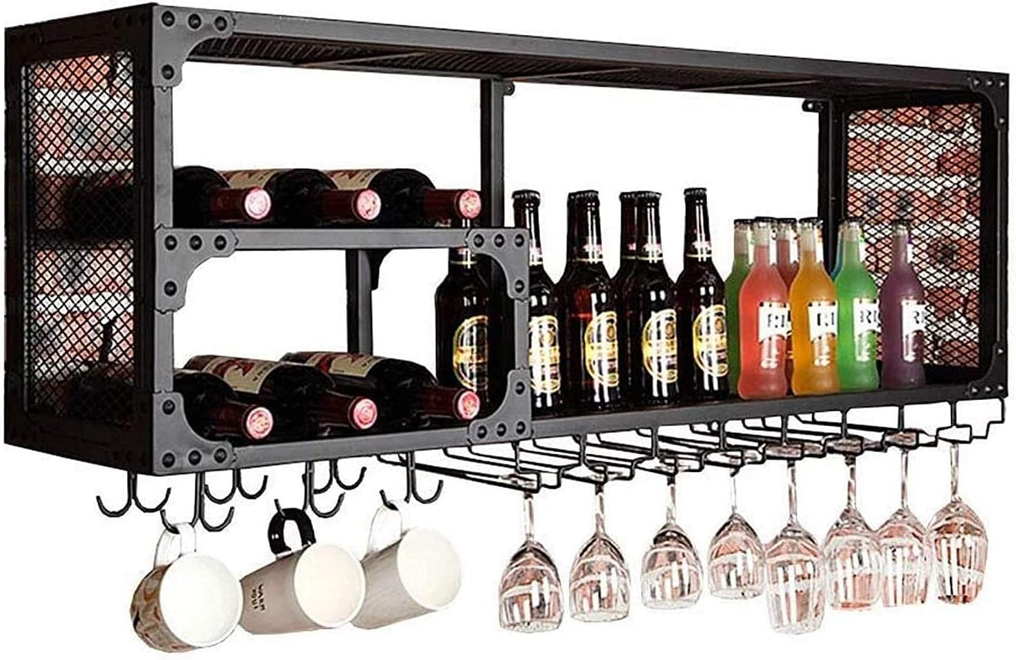 PSMPENG Wall-Mounted Wine Rack Storage