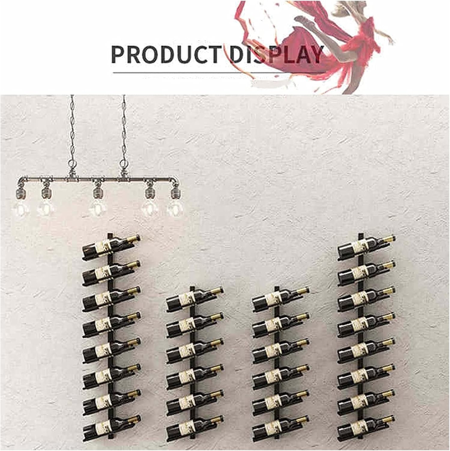 ALDEPO Wall-Mounted Wine Rack 6 Bottles Organizer