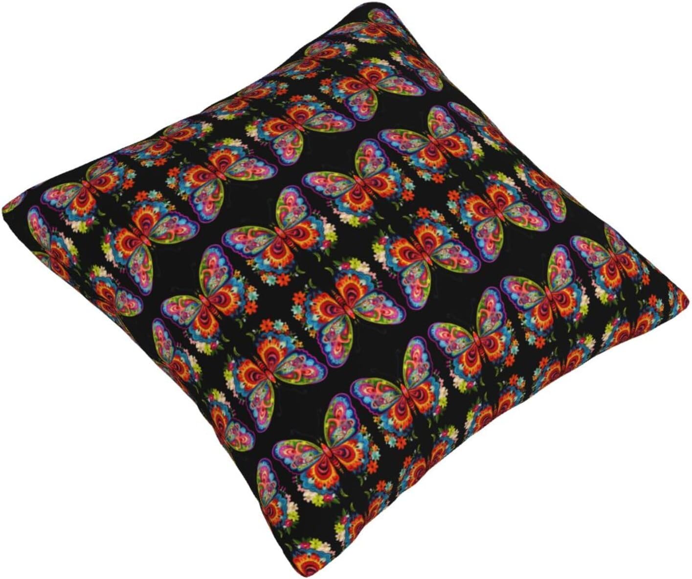 Ogniwo Embroidery Butterfly Throw PillowSoft 12x12 Inch Cushion Cover