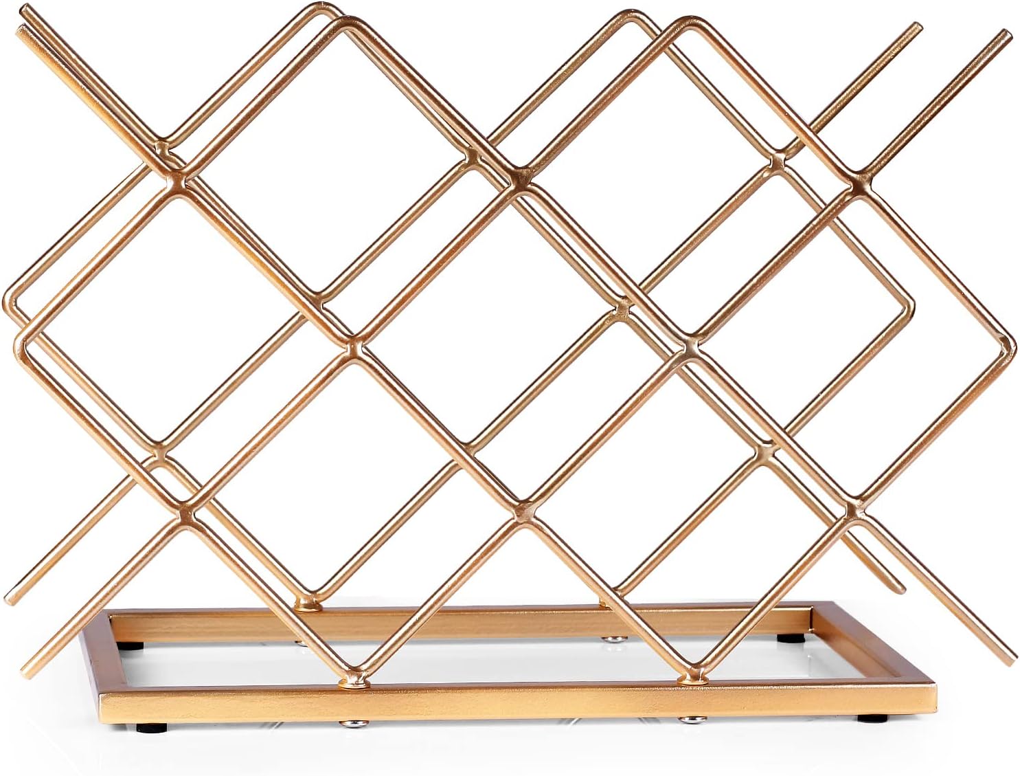 Drincarier Modern Gold Wine Rack 10 Bottle Countertop Stand