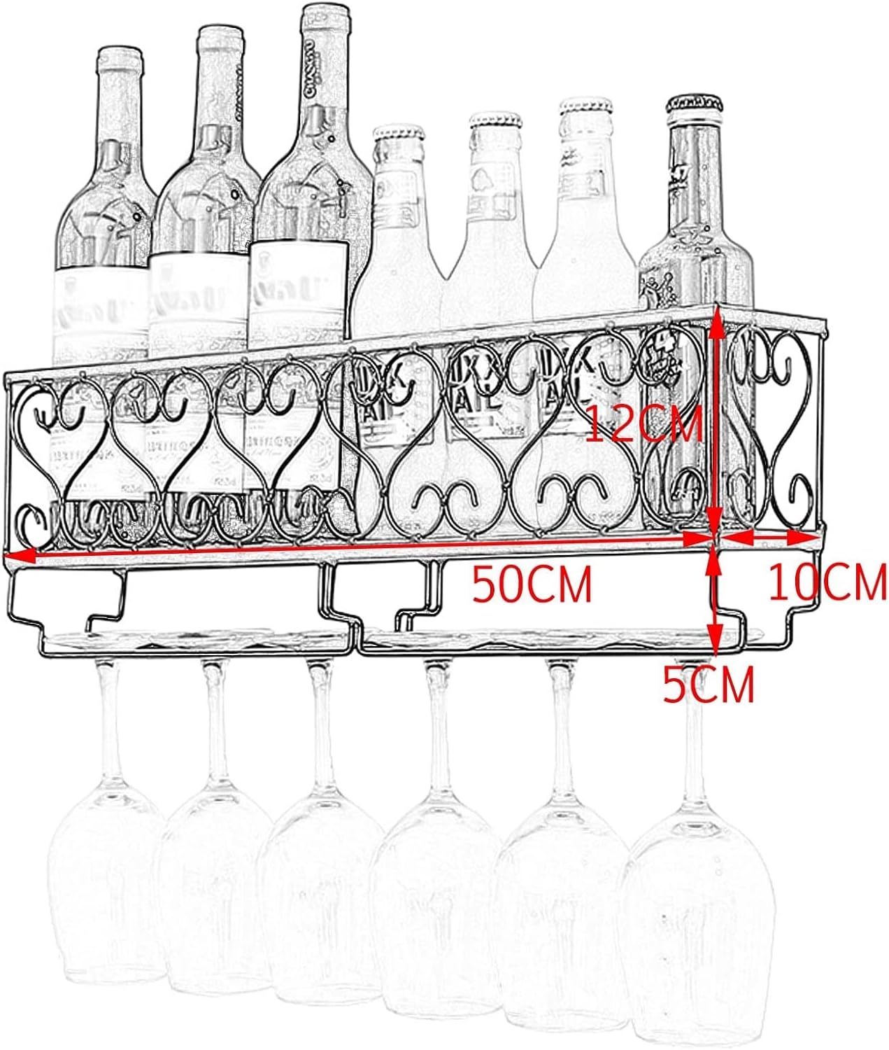 ALDEPO Bronze Wall-Mounted Wine Rack