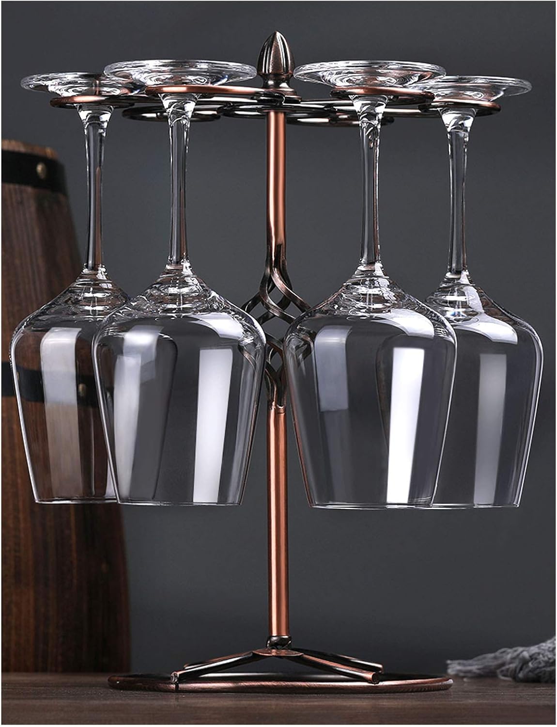 BOCbco Bronze Spiral Wine Glass Rack with 6 Hooks