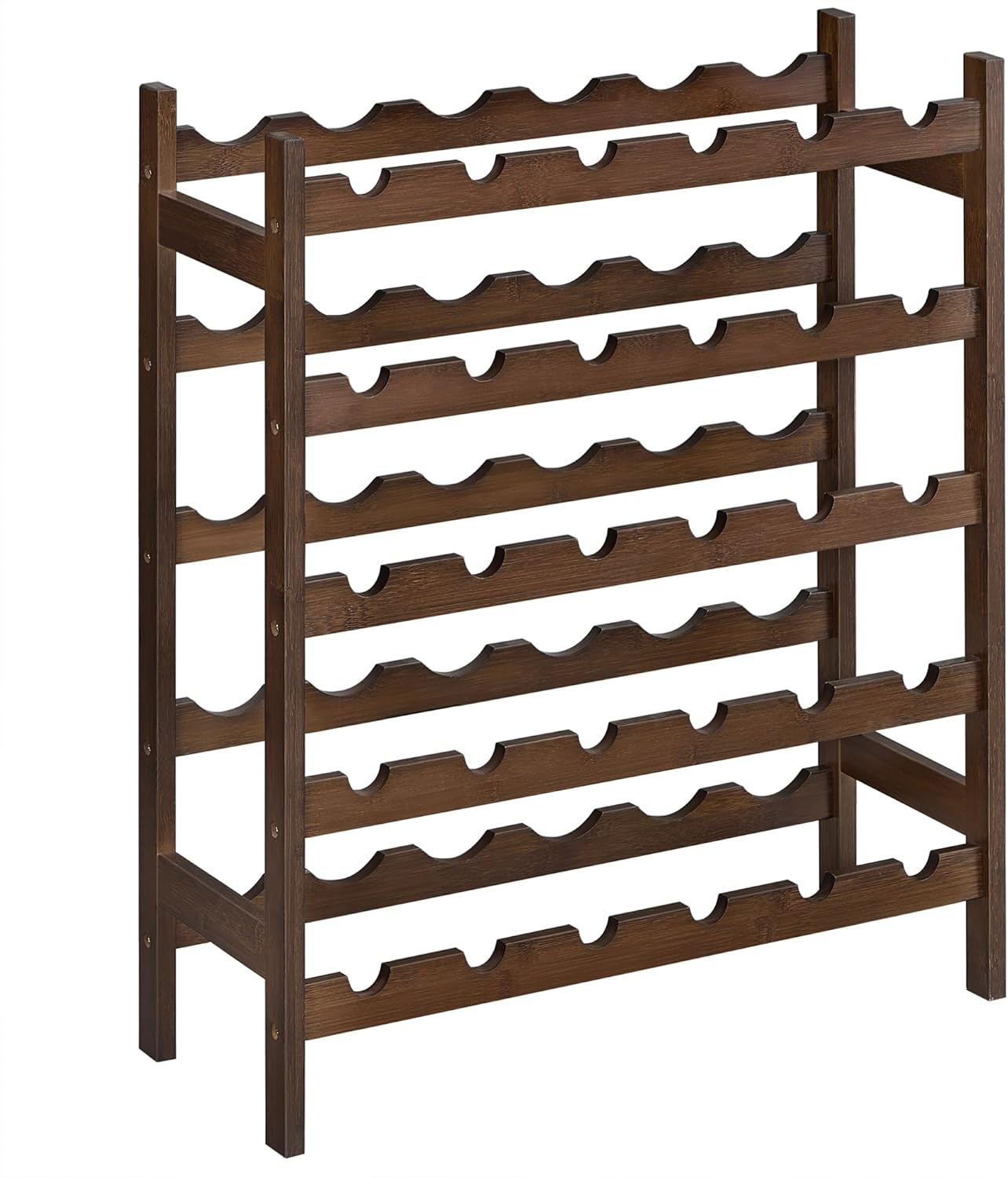 SONGMICS 30-Bottle Bamboo Wine Rack 5-Tier Freestanding Display Stand