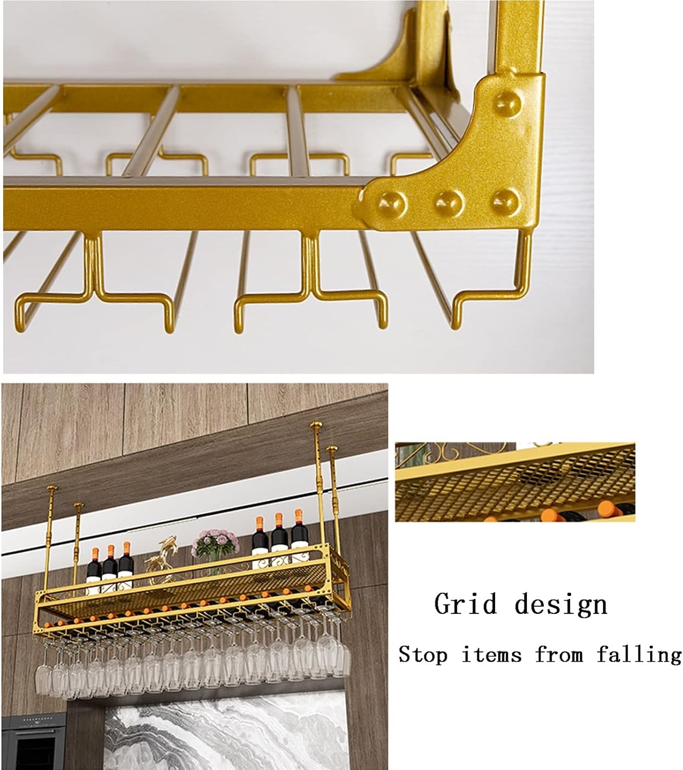 Suuim Wine Rack with Adjustable Height and Hanging Mount
