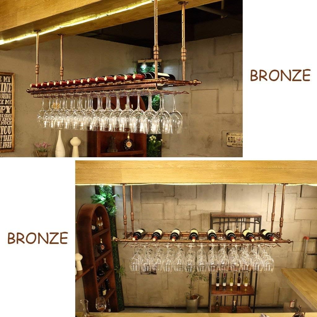 Metal Wine Glass Rack Holder Ceiling Mounted Wall-Mounted