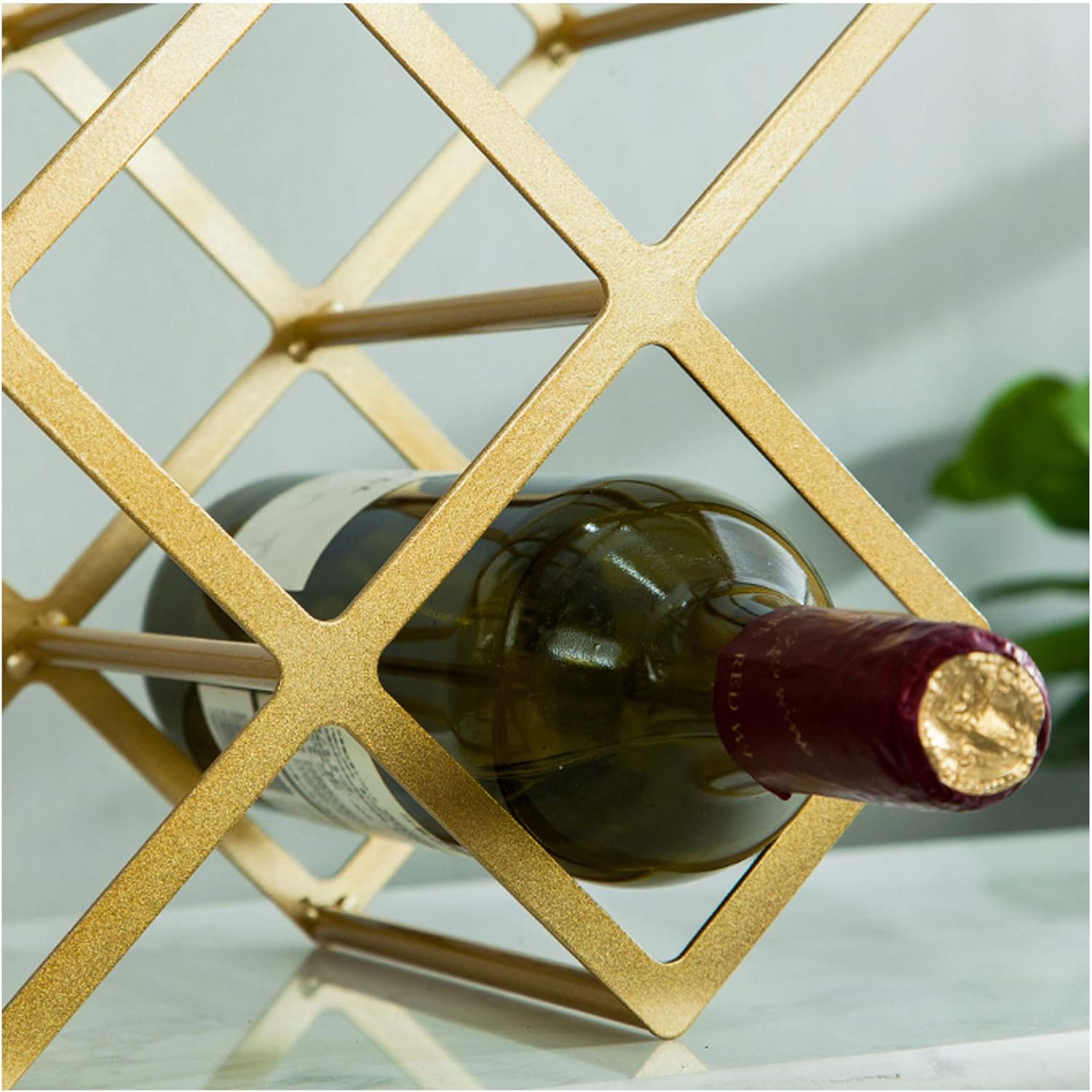 BOCbco Tabletop Wine Rack Holder 8 Bottles Rose Gold