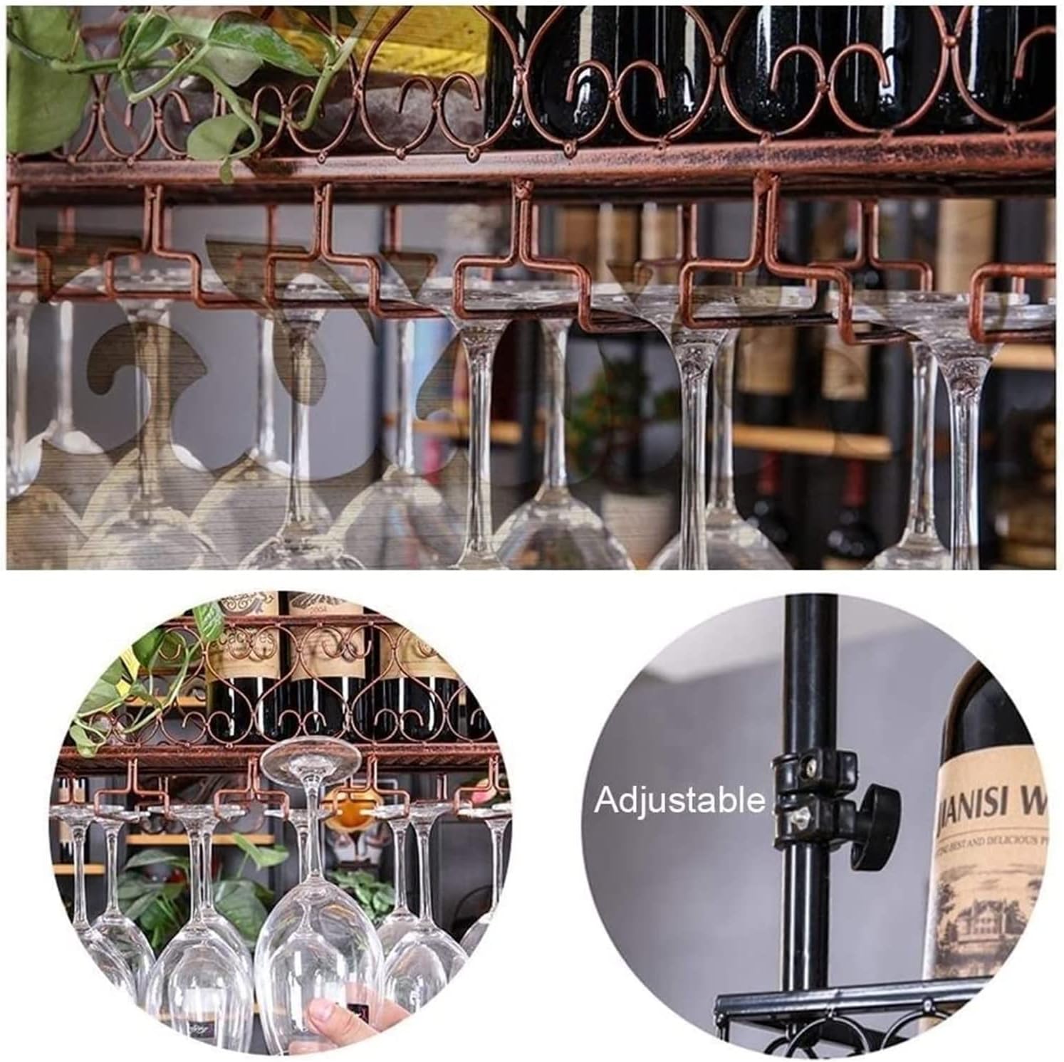 ALDEPO Wine Rack - 6 Bottle Holder Freestanding Wooden Design