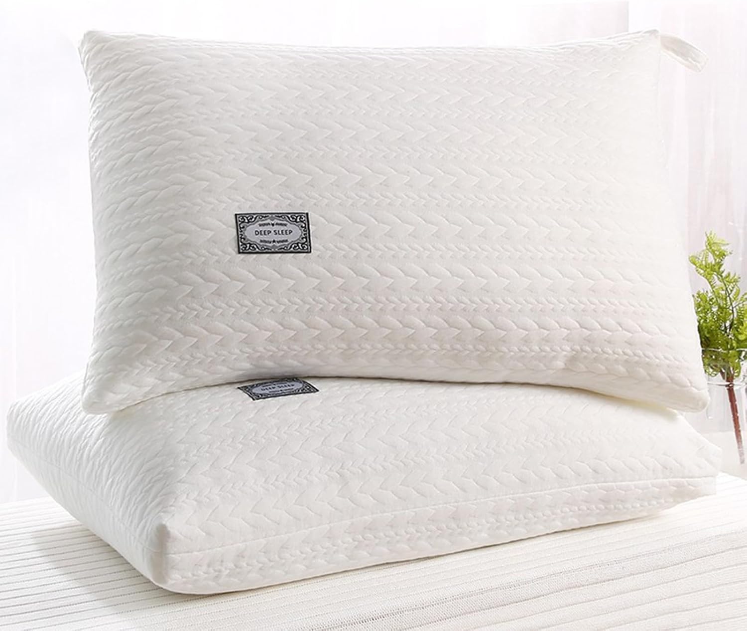 Lovskoo Soft Down Filling Bed Pillow for Stomach and Side Sleepers