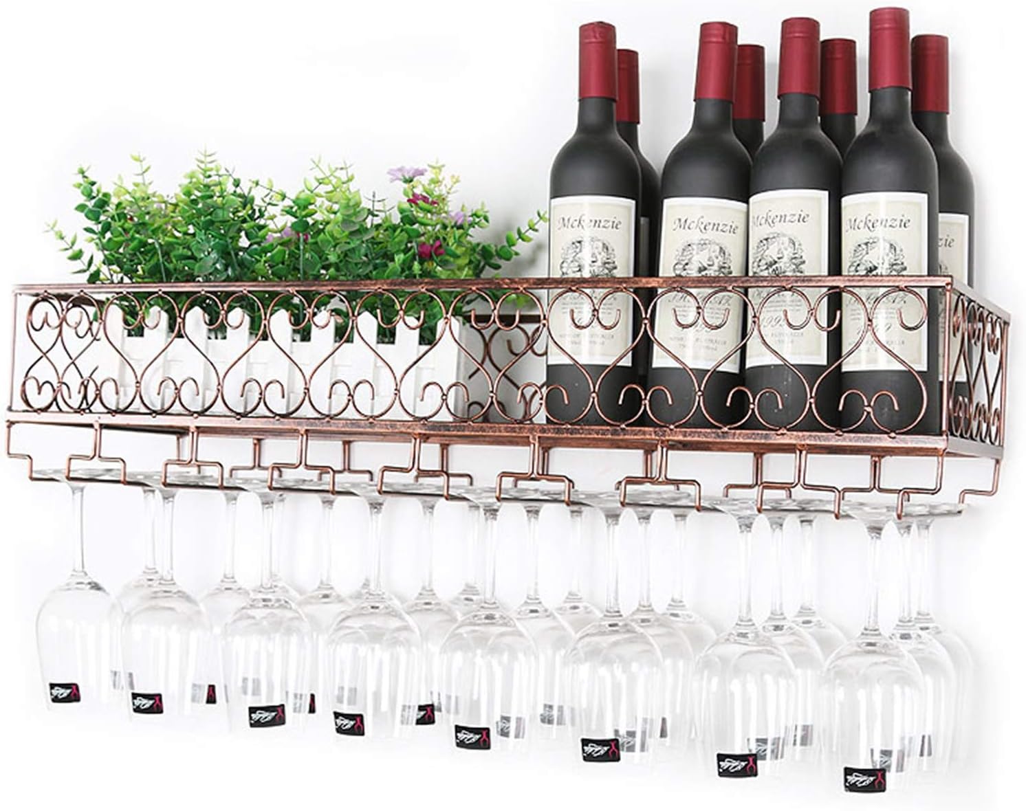 Mounted Wine Racks Industrial Rustic Wall Mount Wine Rack with Glass Holder