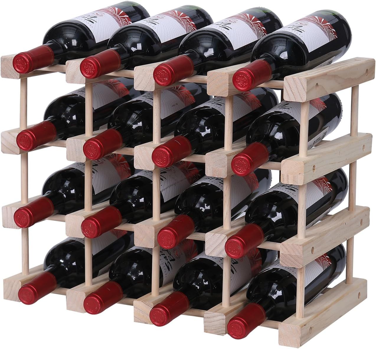 Guilai 16-Bottle Wood Wine Rack Cabinet