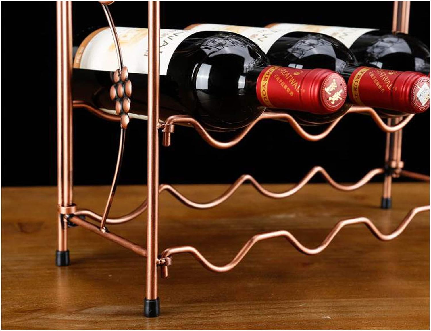 BOCbco Tabletop Wine Rack with 4 Bottles and 8 Glasses