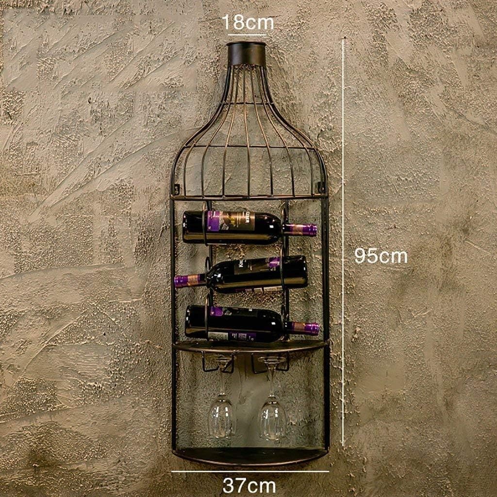 GAXQFEI Wall-Mounted Wine Rack with Bottle Holder