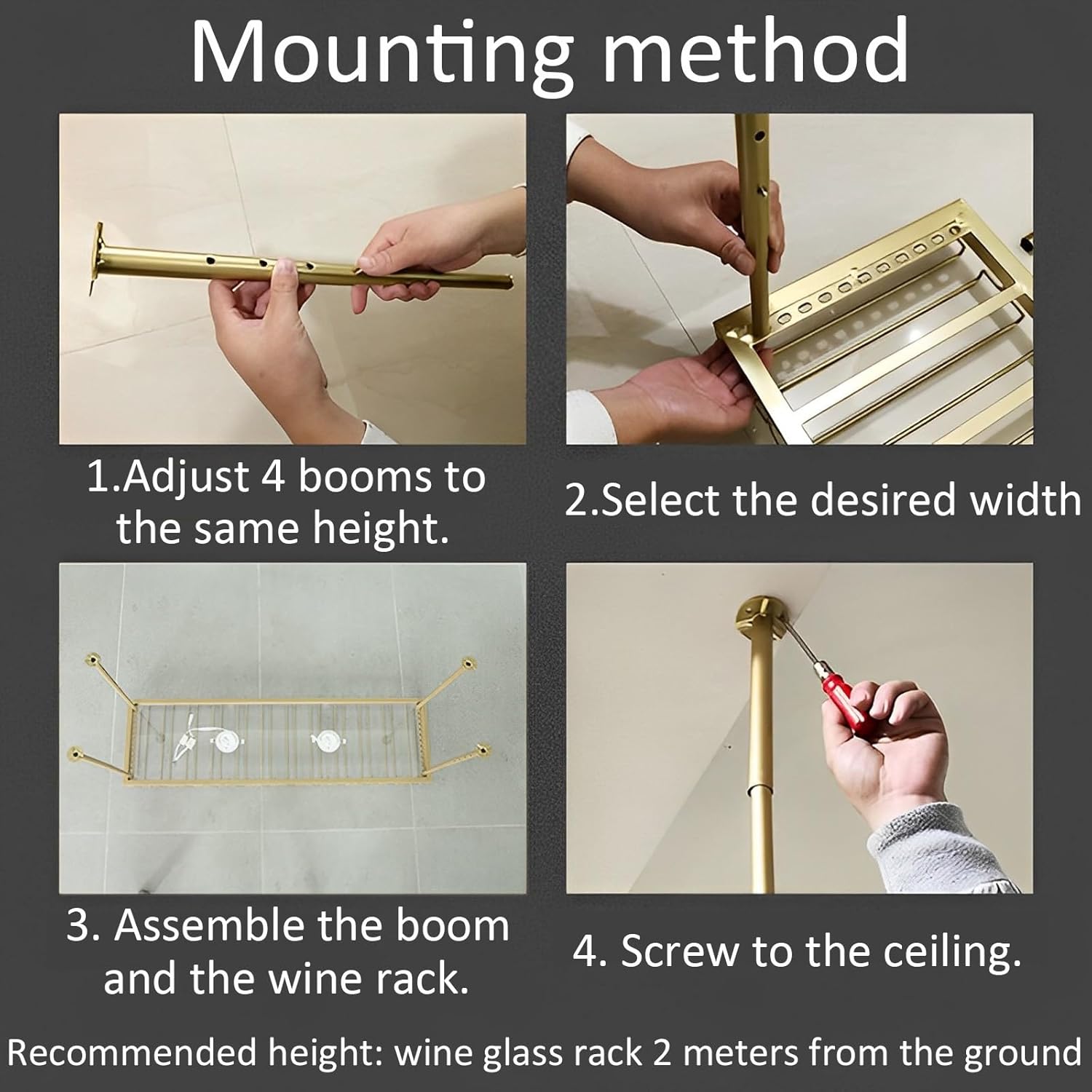 LIGUOYI Adjustable Wine Glass Rack with Screws