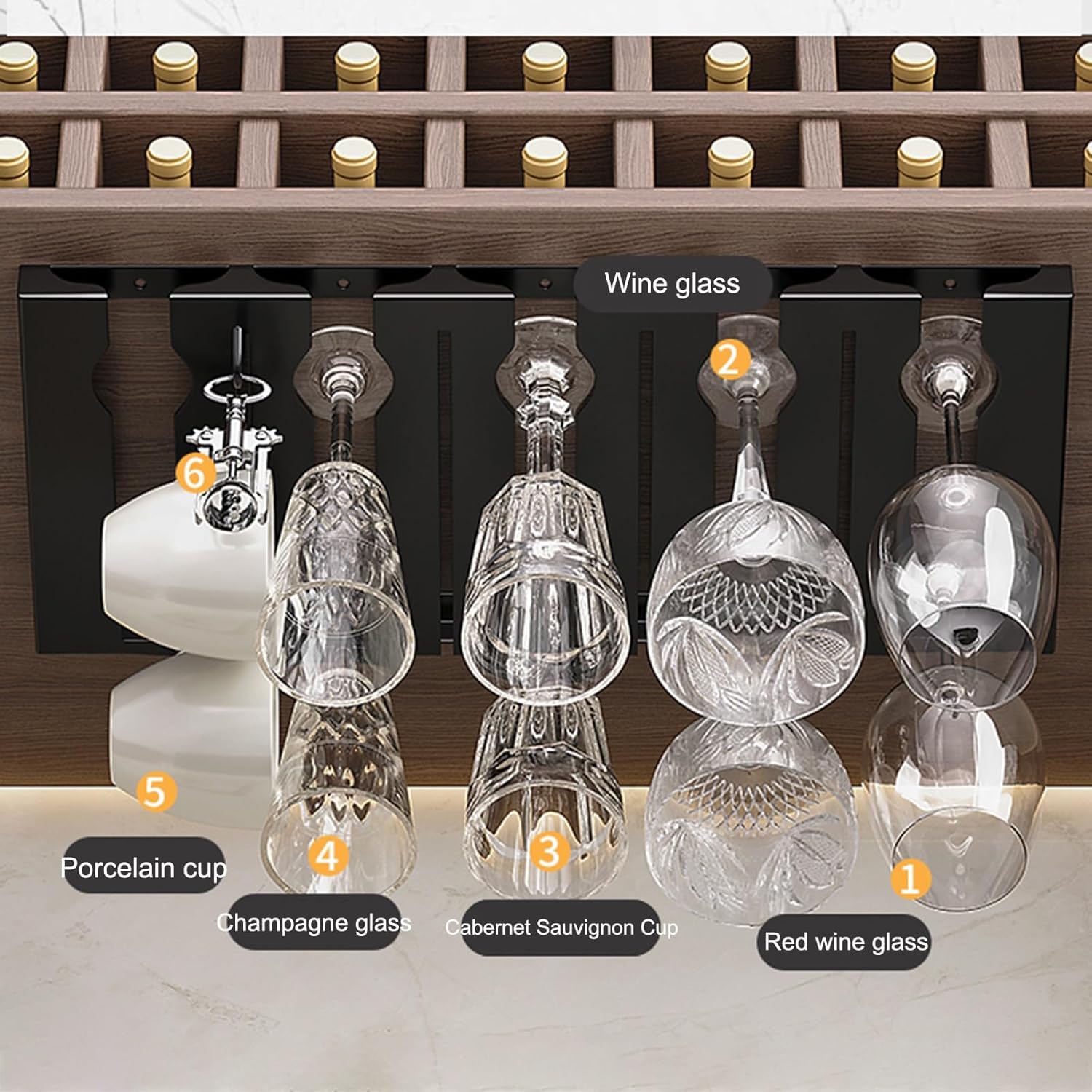 ZYZSY Wine Glass Rack White Industrial Storage Hanger for Kitchen Dining