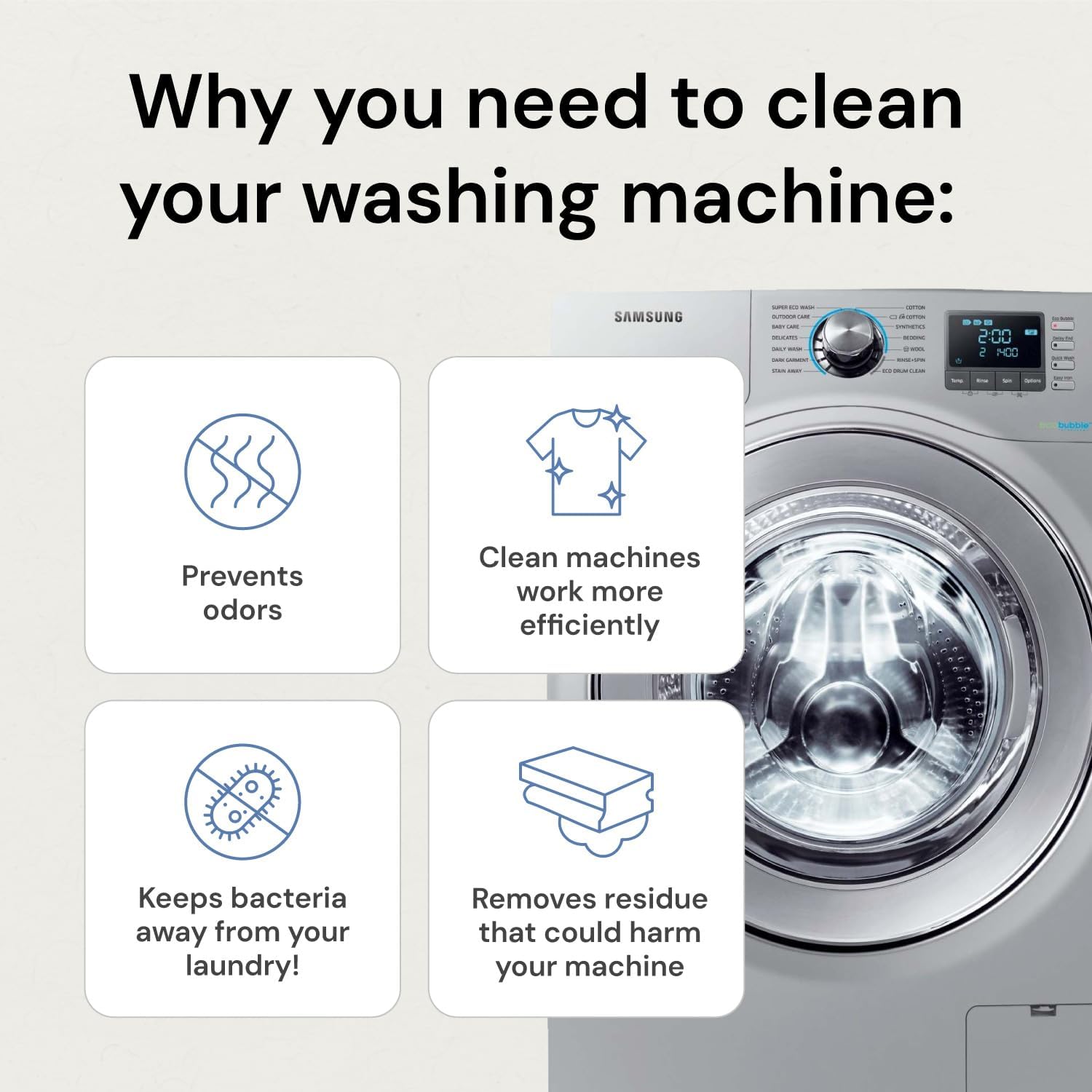 Grab Green Washing Machine Cleaner 5 Count Mineral Based Fragrance Free