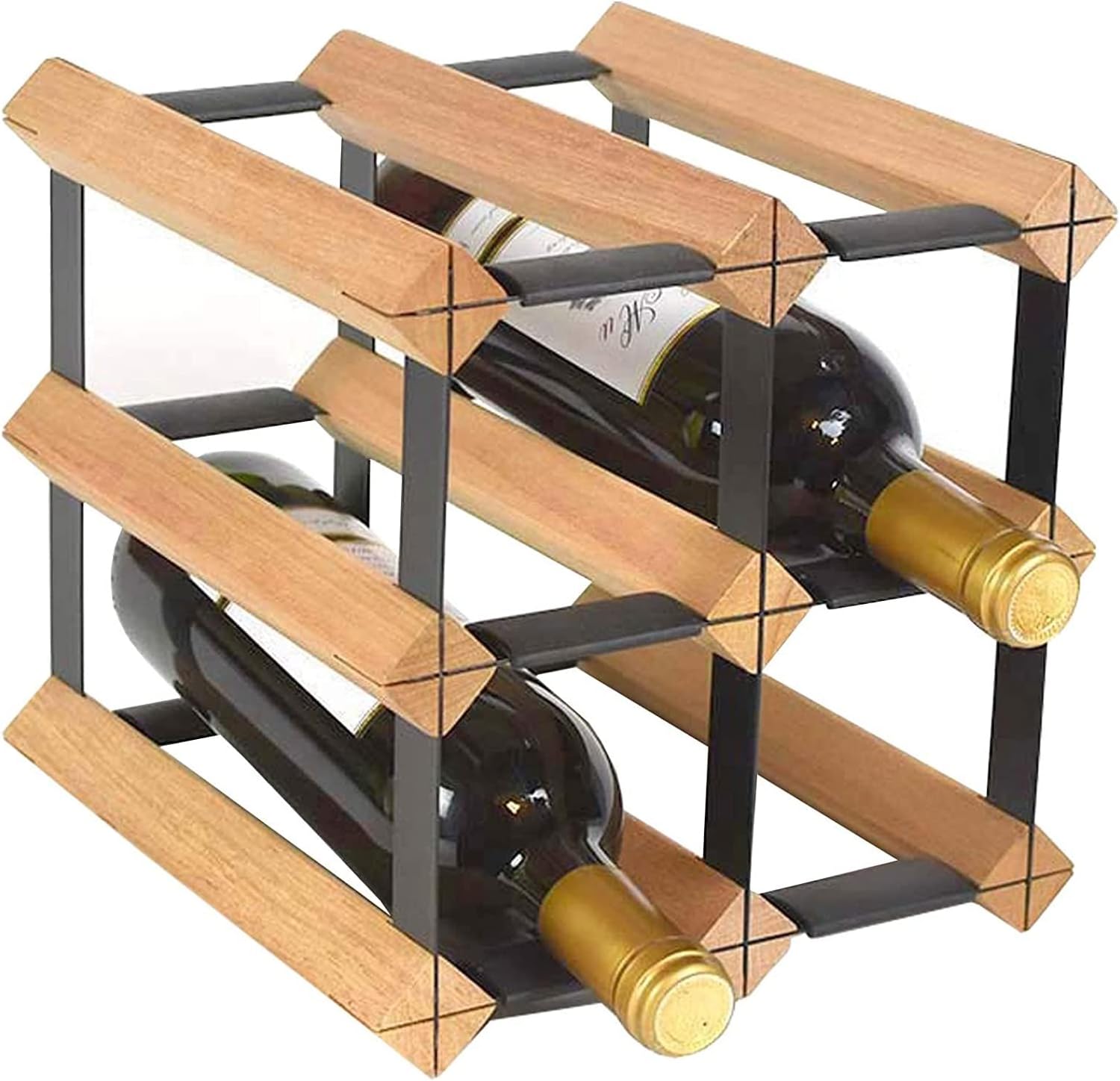 ALDEPO Wine Rack Holds 4 Bottles Stackable Freestanding
