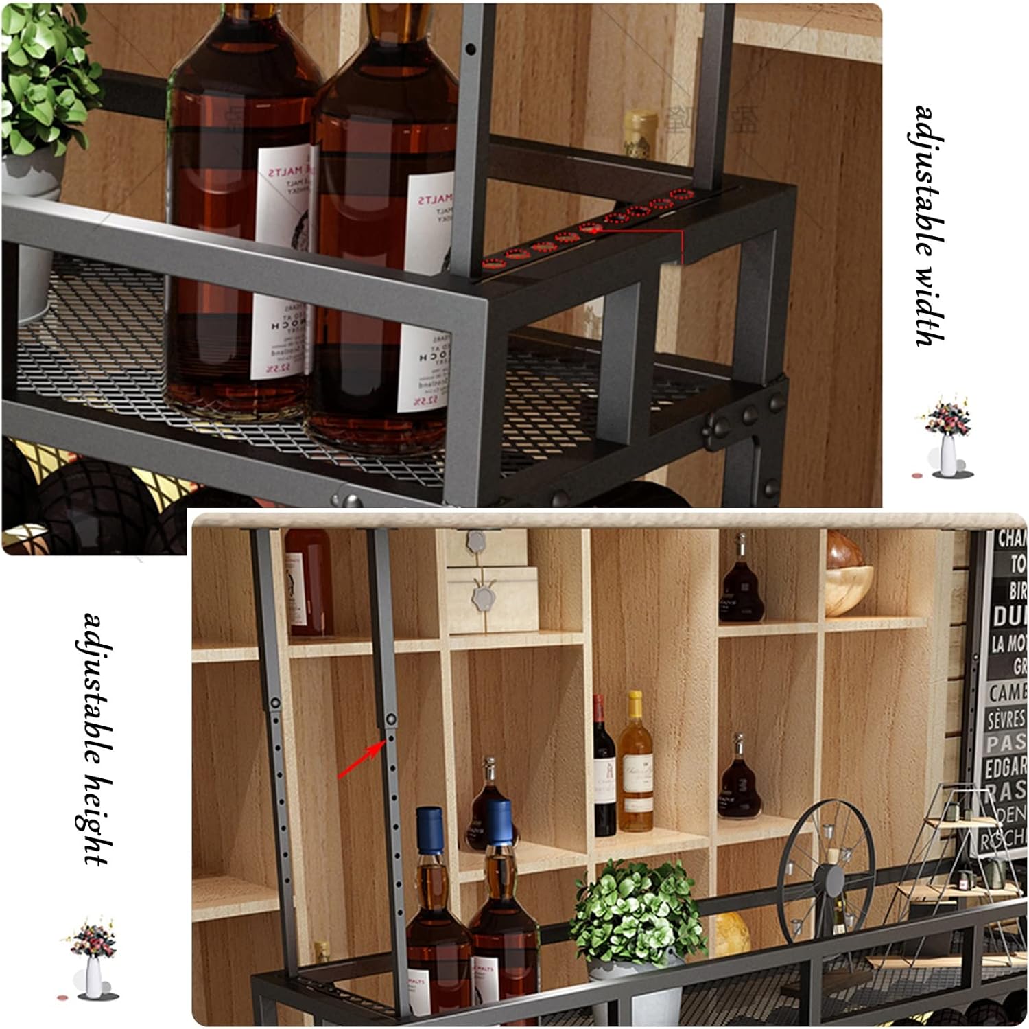 ZJDYDY Adjustable Iron Wine Rack Holder