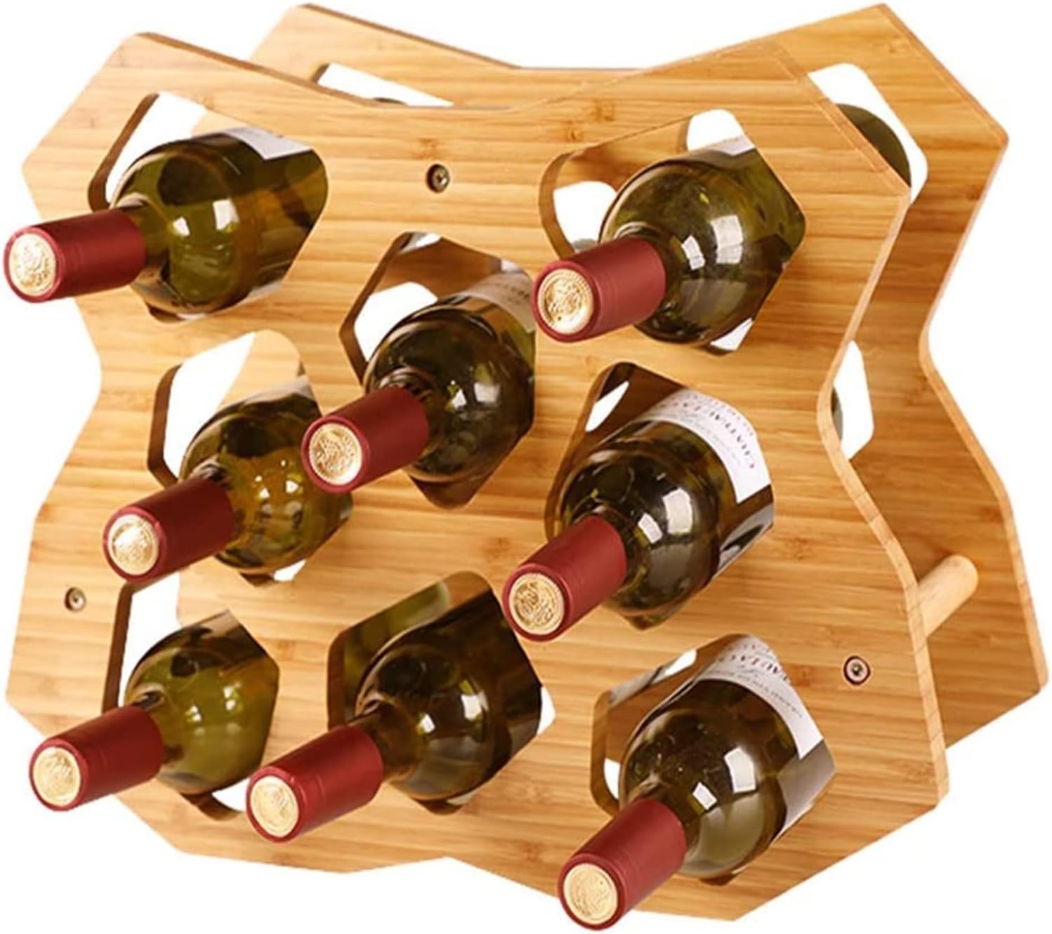 ALDEPO Bamboo Wine Rack 8 Slots Animal Horse Design