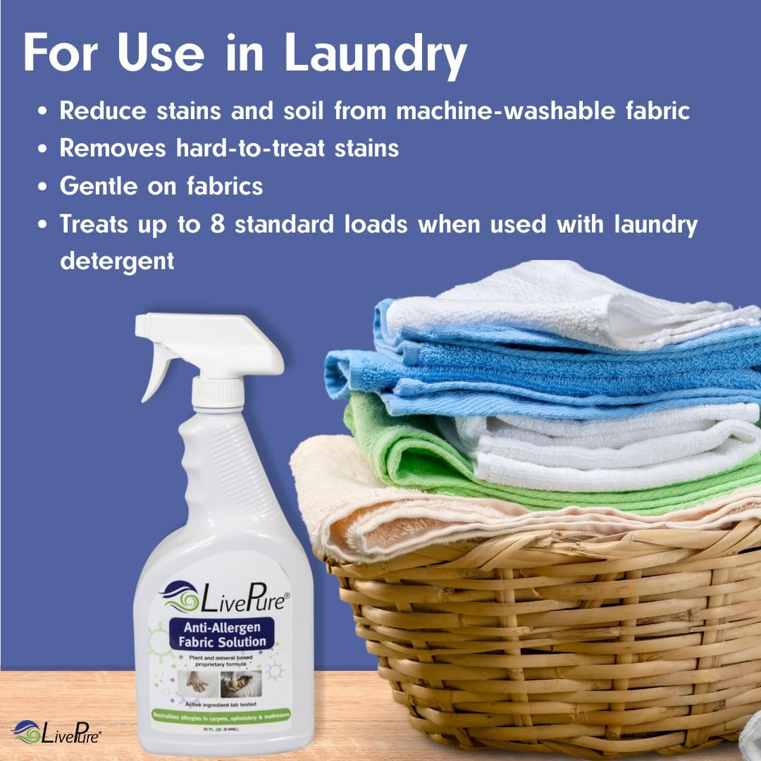 LivePure Anti-Allergen 32 OZ Fabric Spray for Allergies