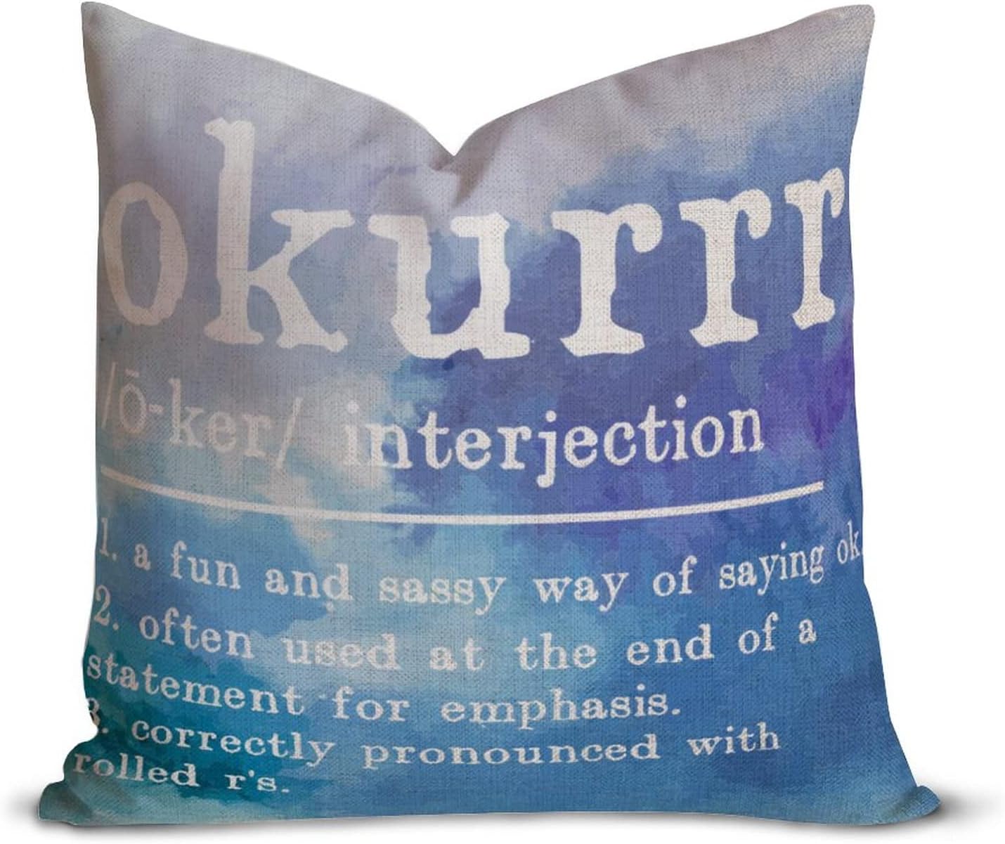 Okurrr Vocabulary Pillow Case 16x16 Cotton Linen