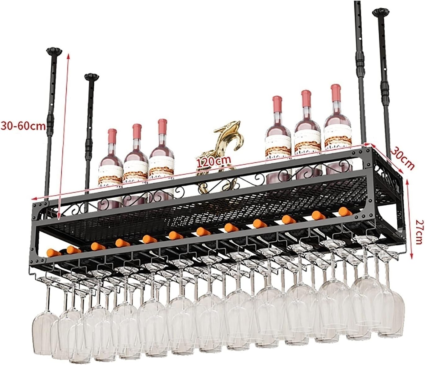 Suuim Wine Rack with Adjustable Height and Hanging Mount