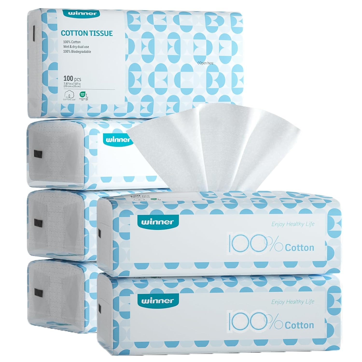 Winner Soft Face Towels 600 Ct 6 Pack 1