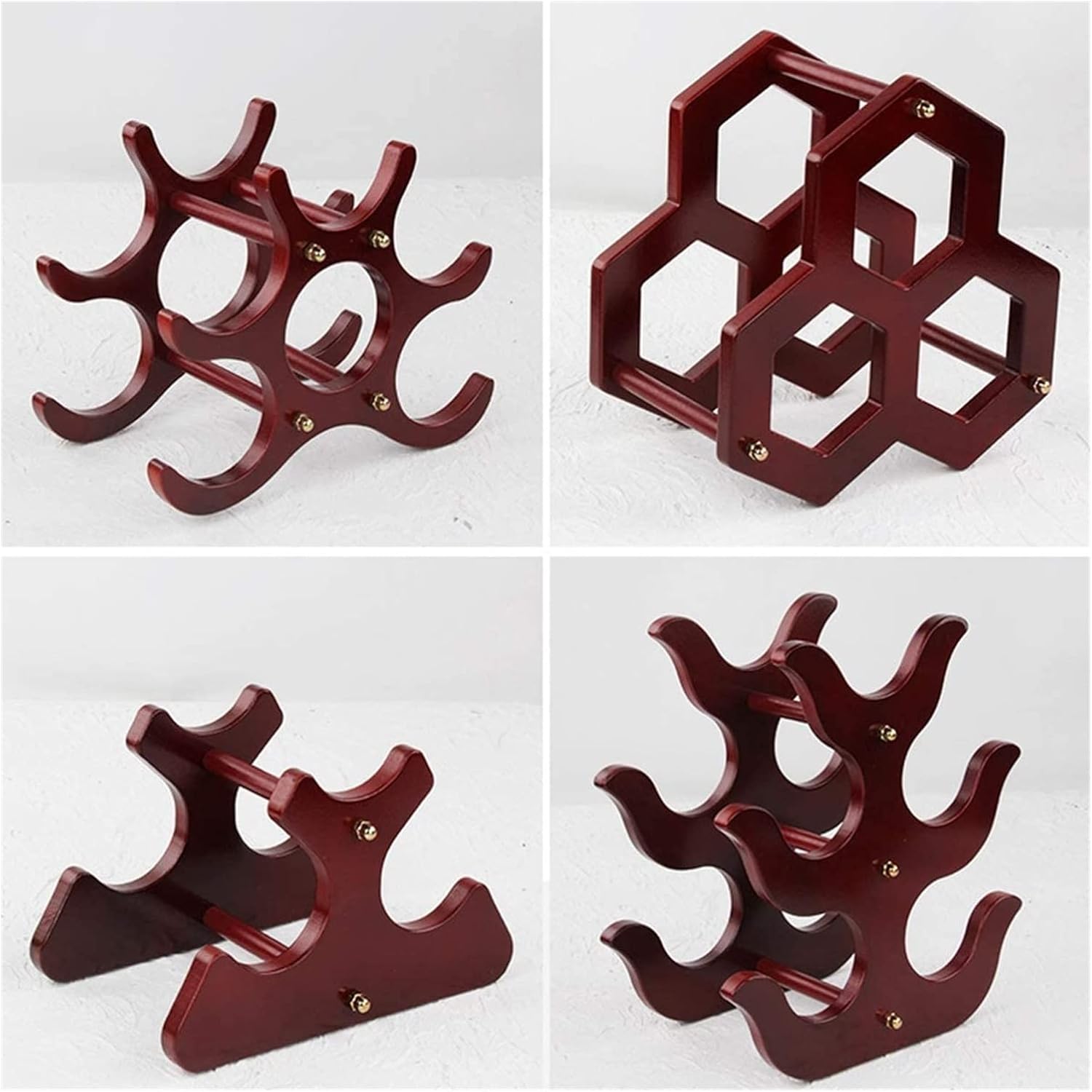 ALDEPO Wood Wine Rack 6 Bottles Christmas Reindeer Style