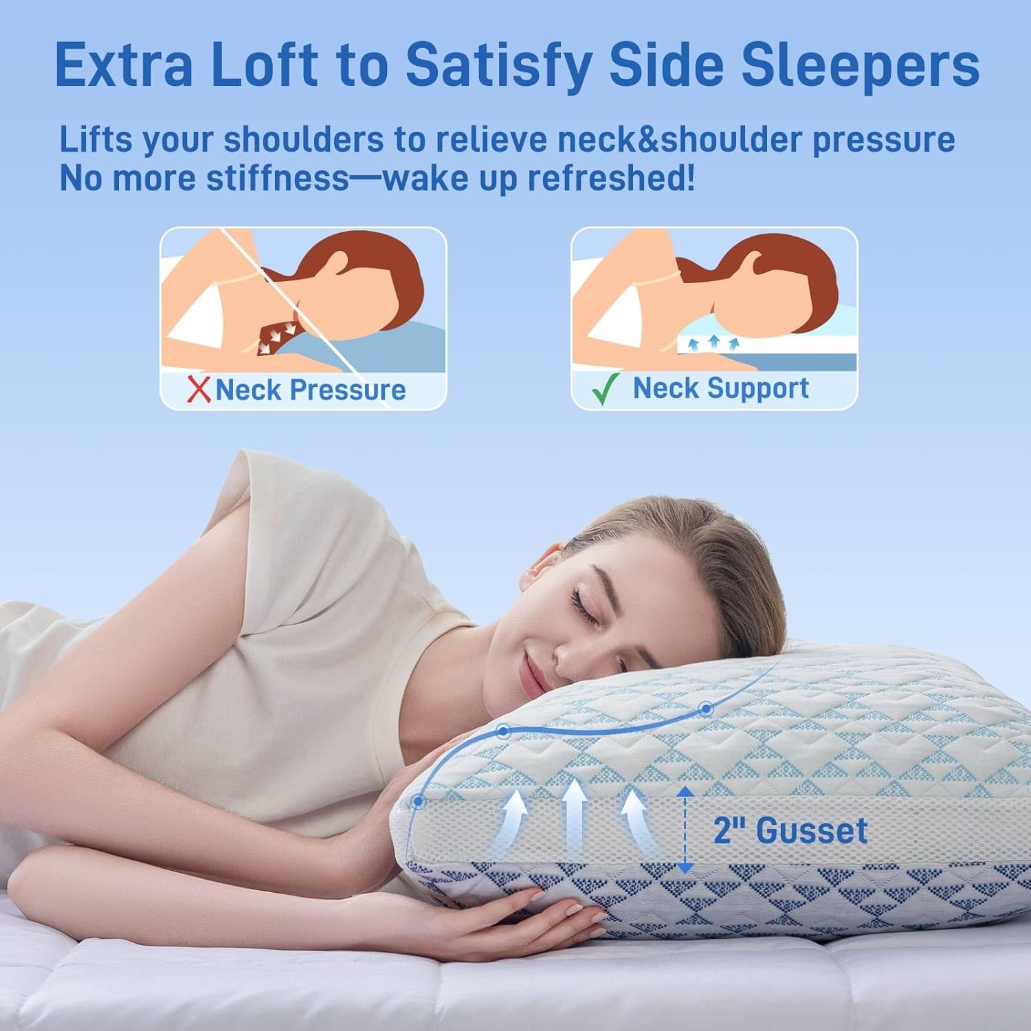 Ankwos Adjustable Shredded Memory Foam Bamboo Viscose Pillow