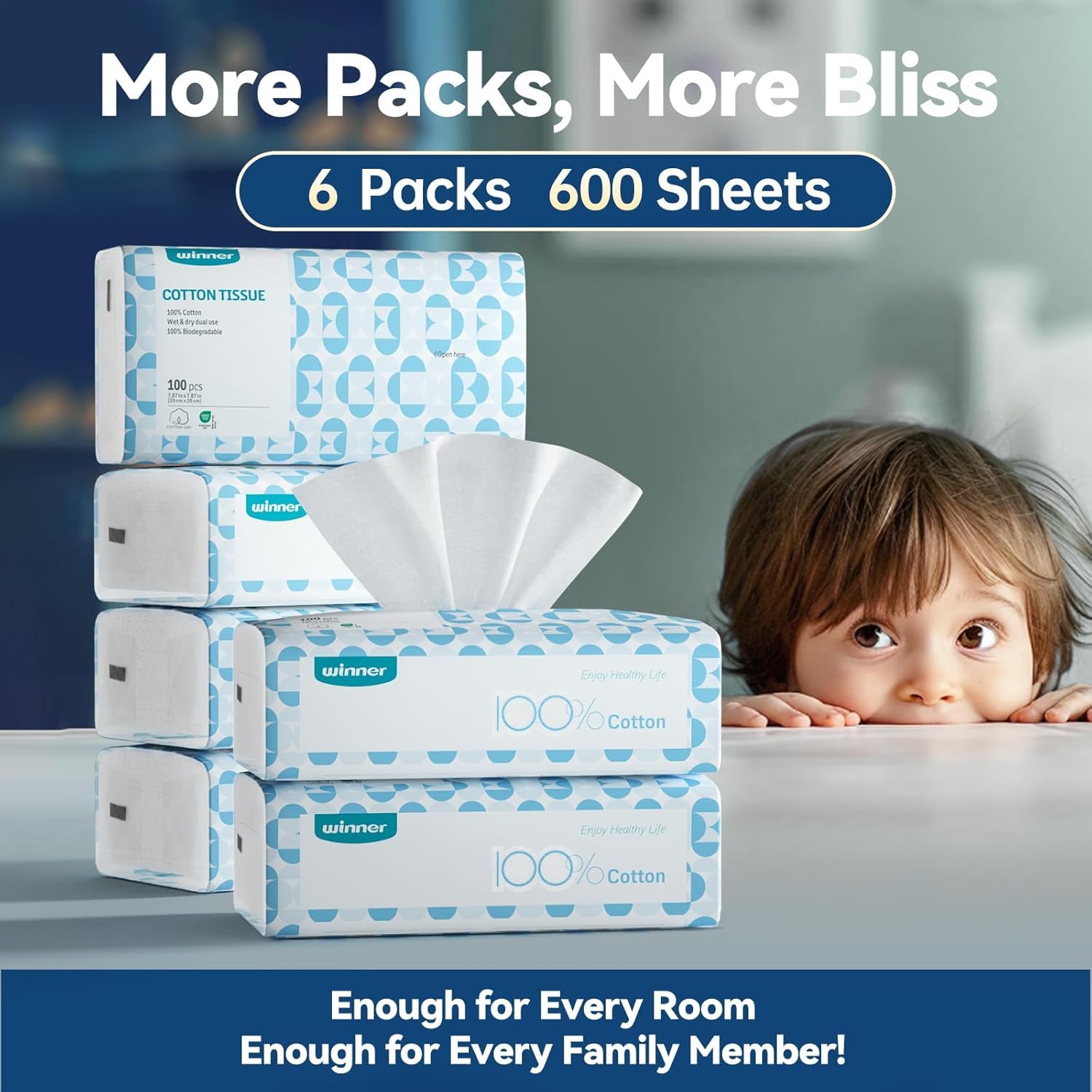 Winner Soft Face Towels 600 Ct 6 Pack 1