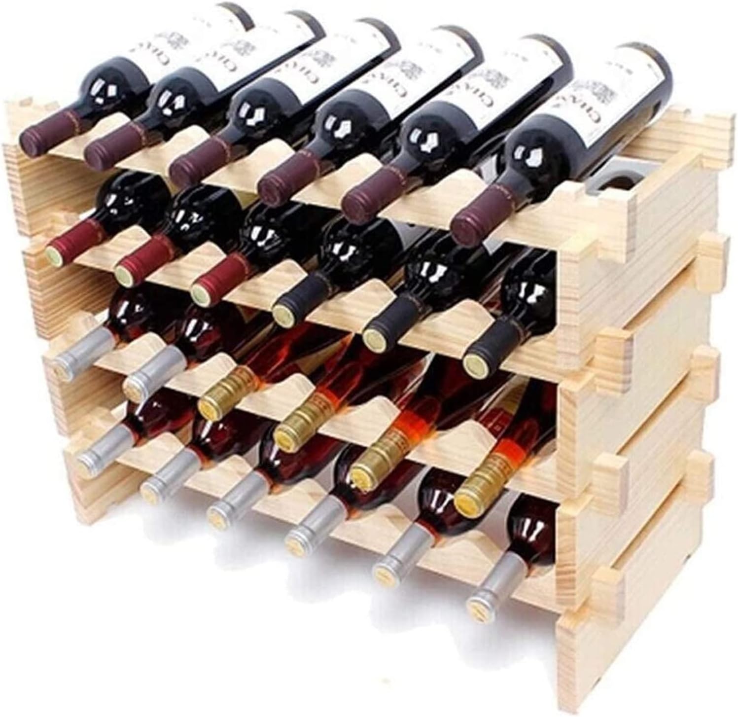 ALDEPO Wine Rack 312 Bottles Solid Wood Wrought Iron
