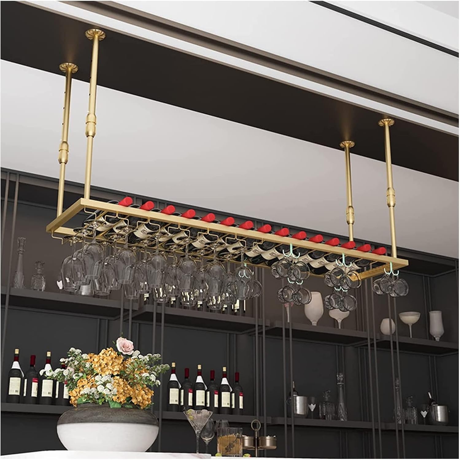 ALDEPO Wine Rack Hanging Glass Holder 80x30cm