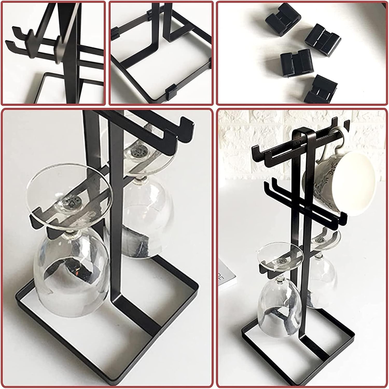ALDEPO 6-Bottle Wine Rack with Goblet Holder