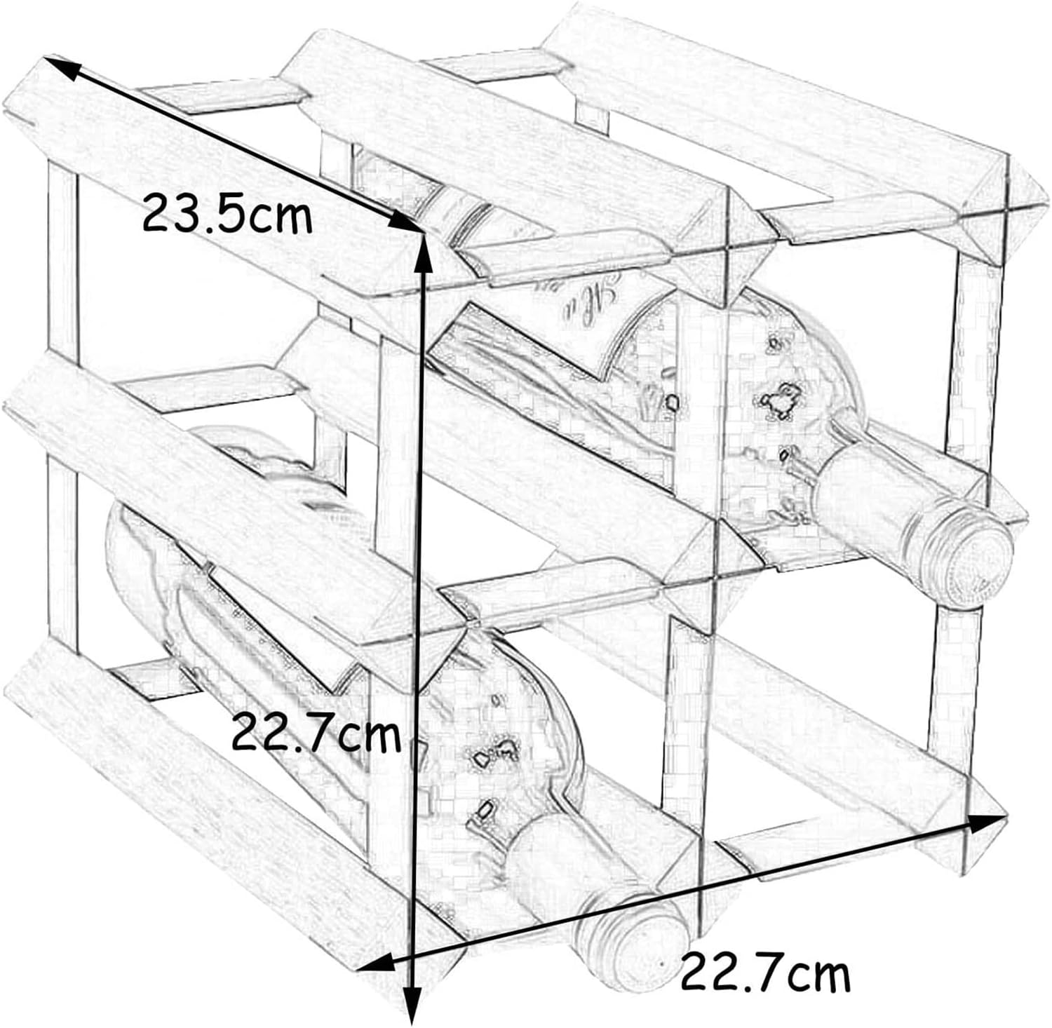 ALDEPO Wine Rack Holds 4 Bottles Stackable Freestanding