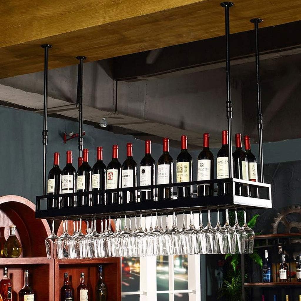 Adjustable Metal Wine Rack Holder Black 120x35cm