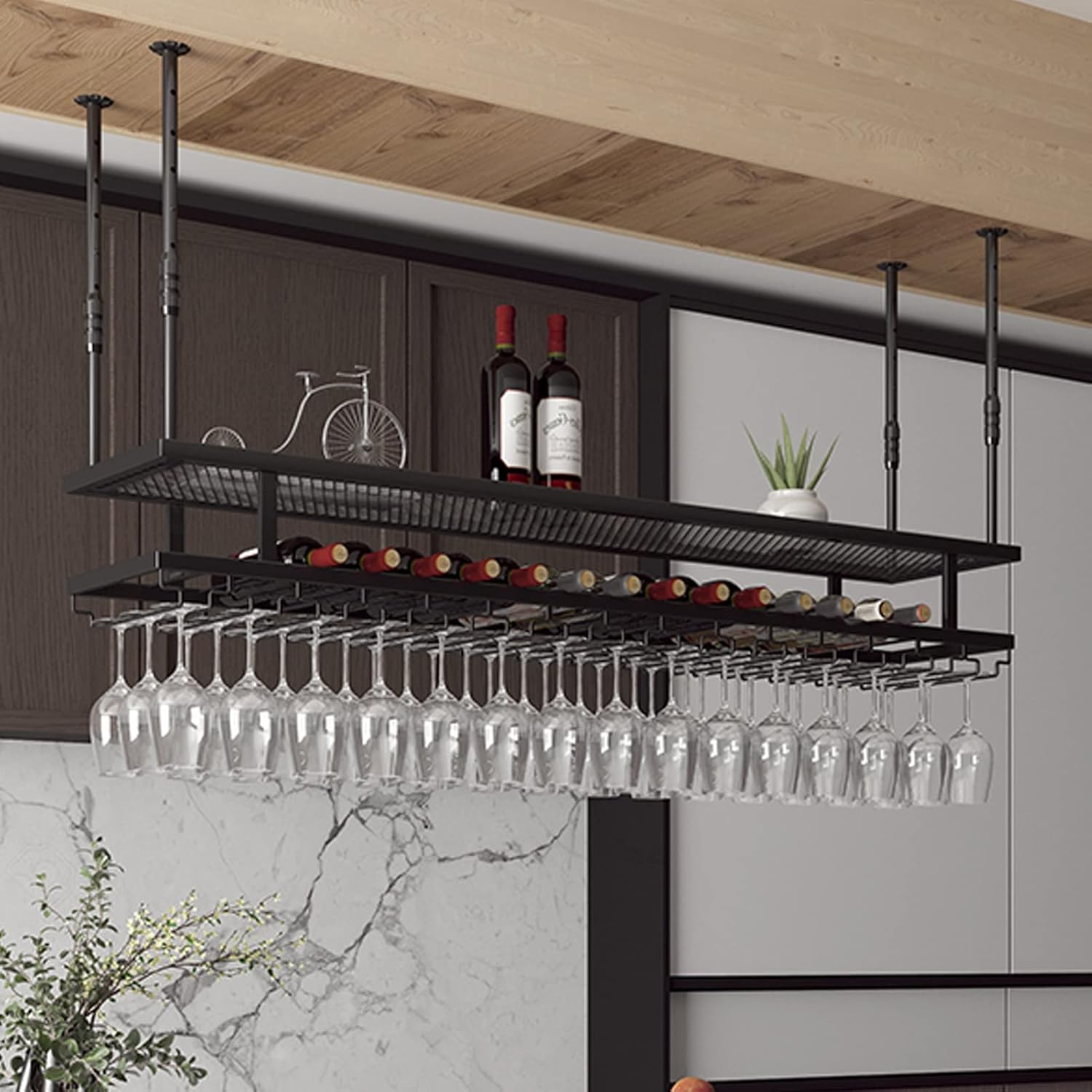 Ceiling Wine Glass Rack Holder for Kitchen Bar