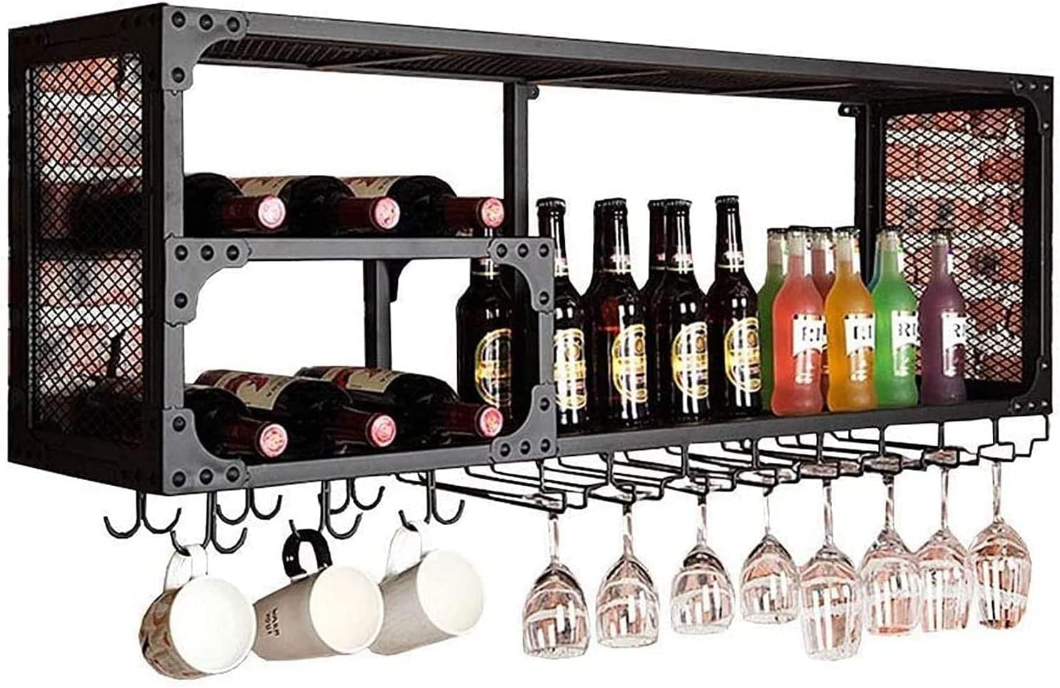 PSMPENG Wall-Mounted Wine Rack Storage