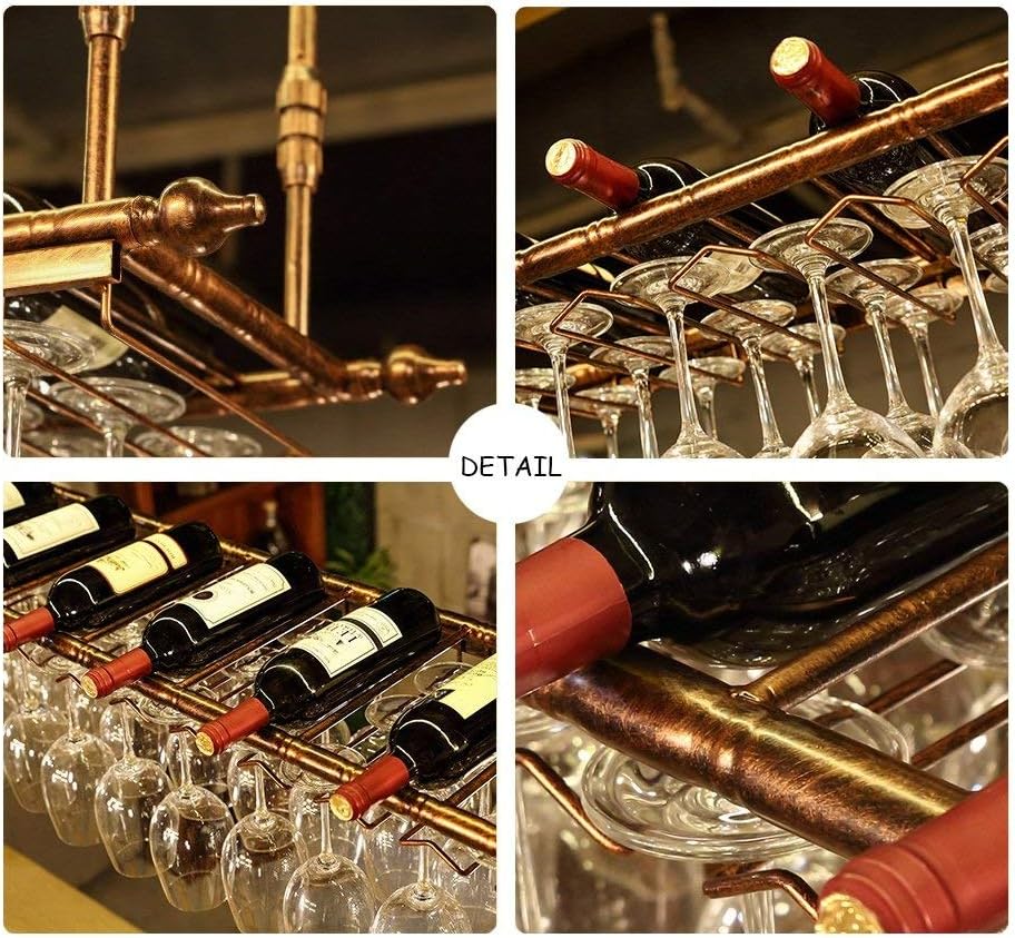 Metal Wine Glass Rack Holder Ceiling Mounted Wall-Mounted