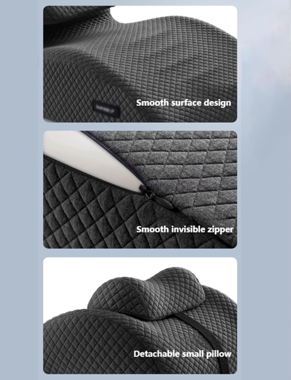 Ergonomic Face Down Pillow with Removable Cover